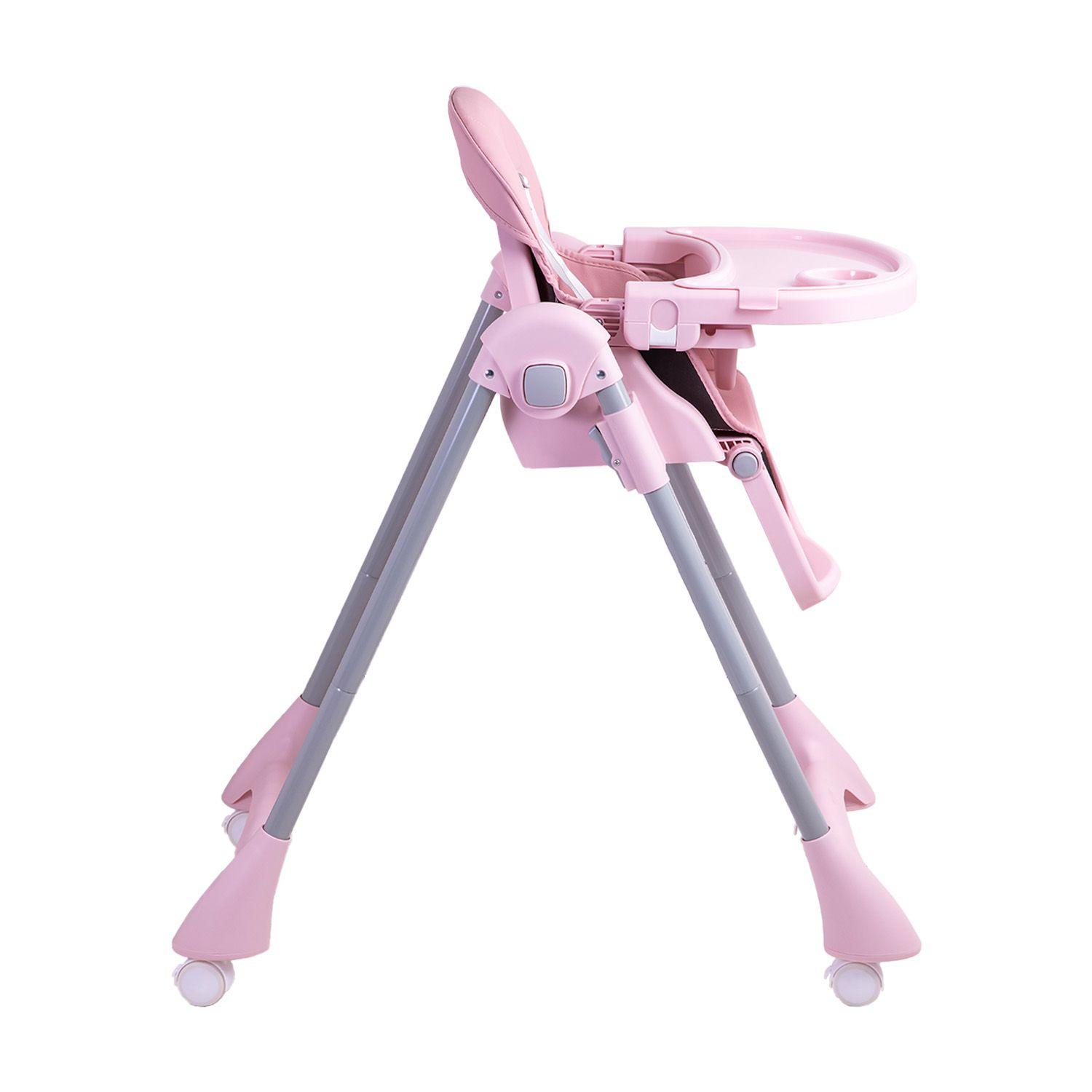 Silla de Comer Bebe Reclinable Plegable Easy Eat Rosada-5