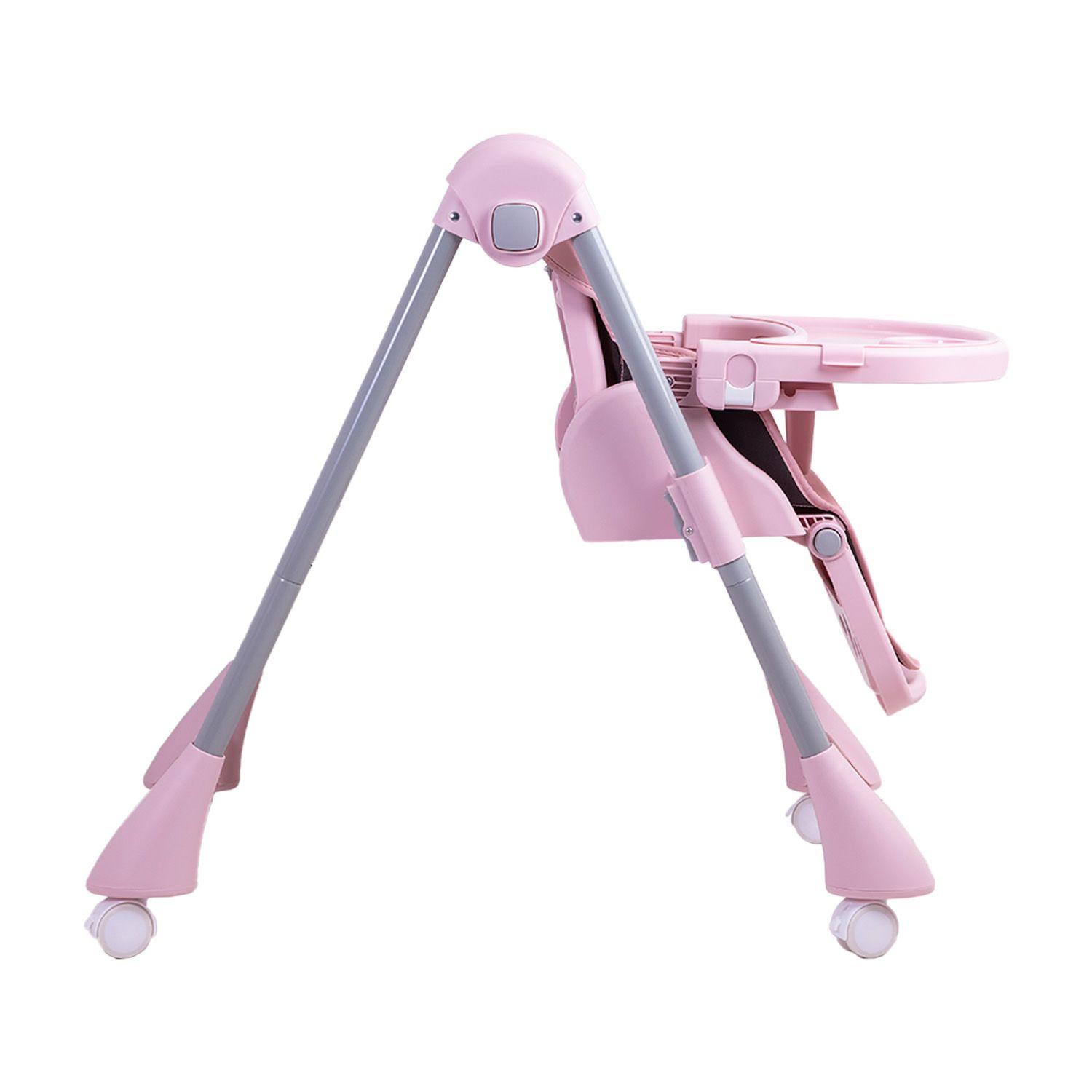Silla de Comer Bebe Reclinable Plegable Easy Eat Rosada-9
