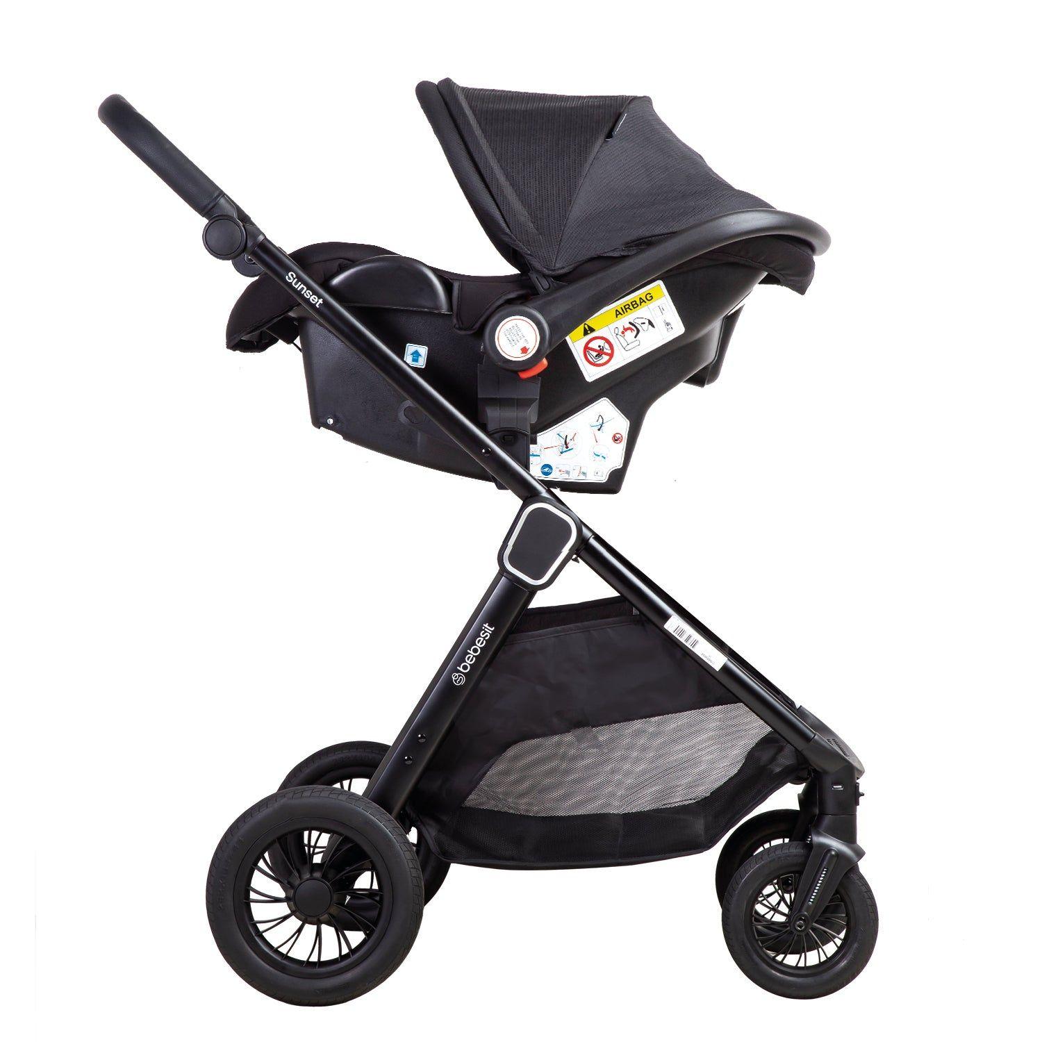 Coche Cuna Travel System Isofix Sunset Premium Negro Bebesit-4