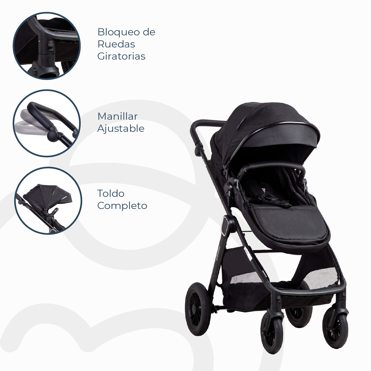 Coche Cuna Travel System Isofix Sunset Premium Negro Bebesit-7