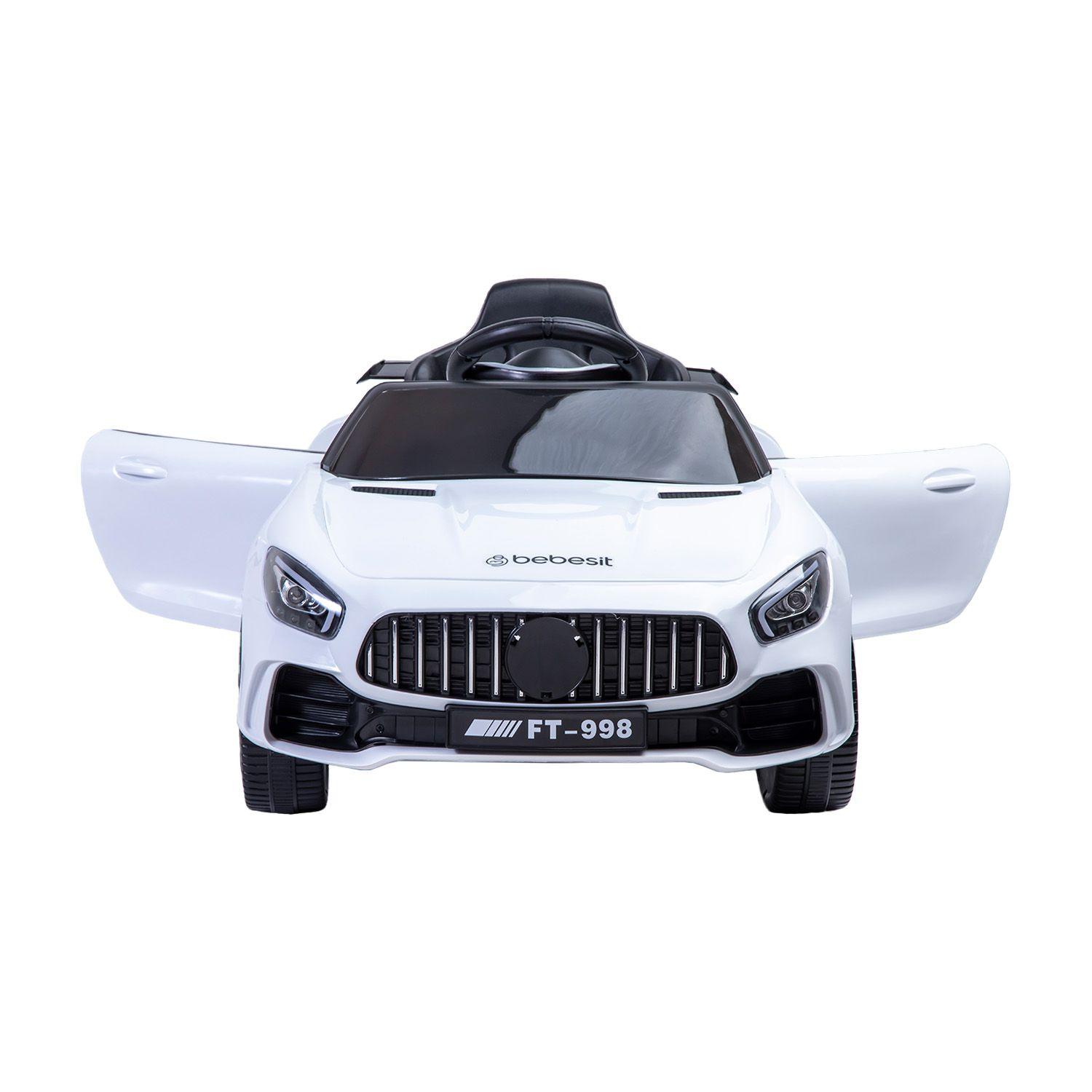 Auto a Batería Eléctrico Coupe Blanco Bebesit-2