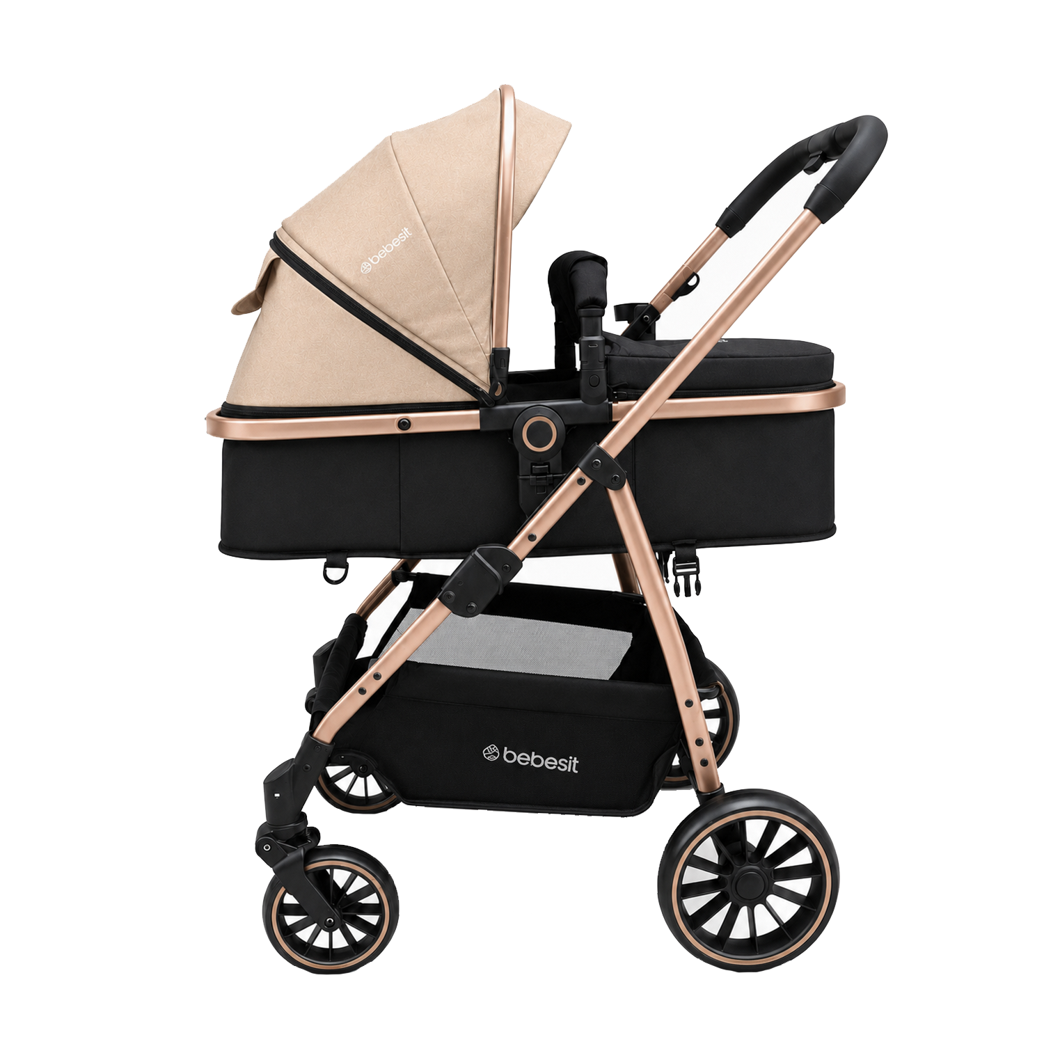 Coche Cuna Travel System Aureo Isofix Gold Beige Bebesit-2
