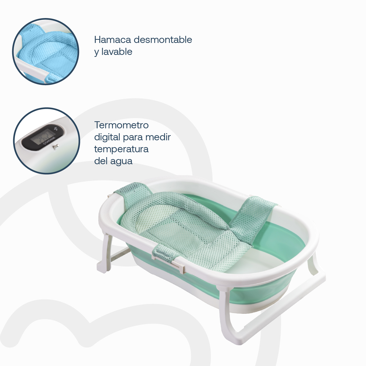 Bañera Jelly con Hamaca Verde Bebesit-4
