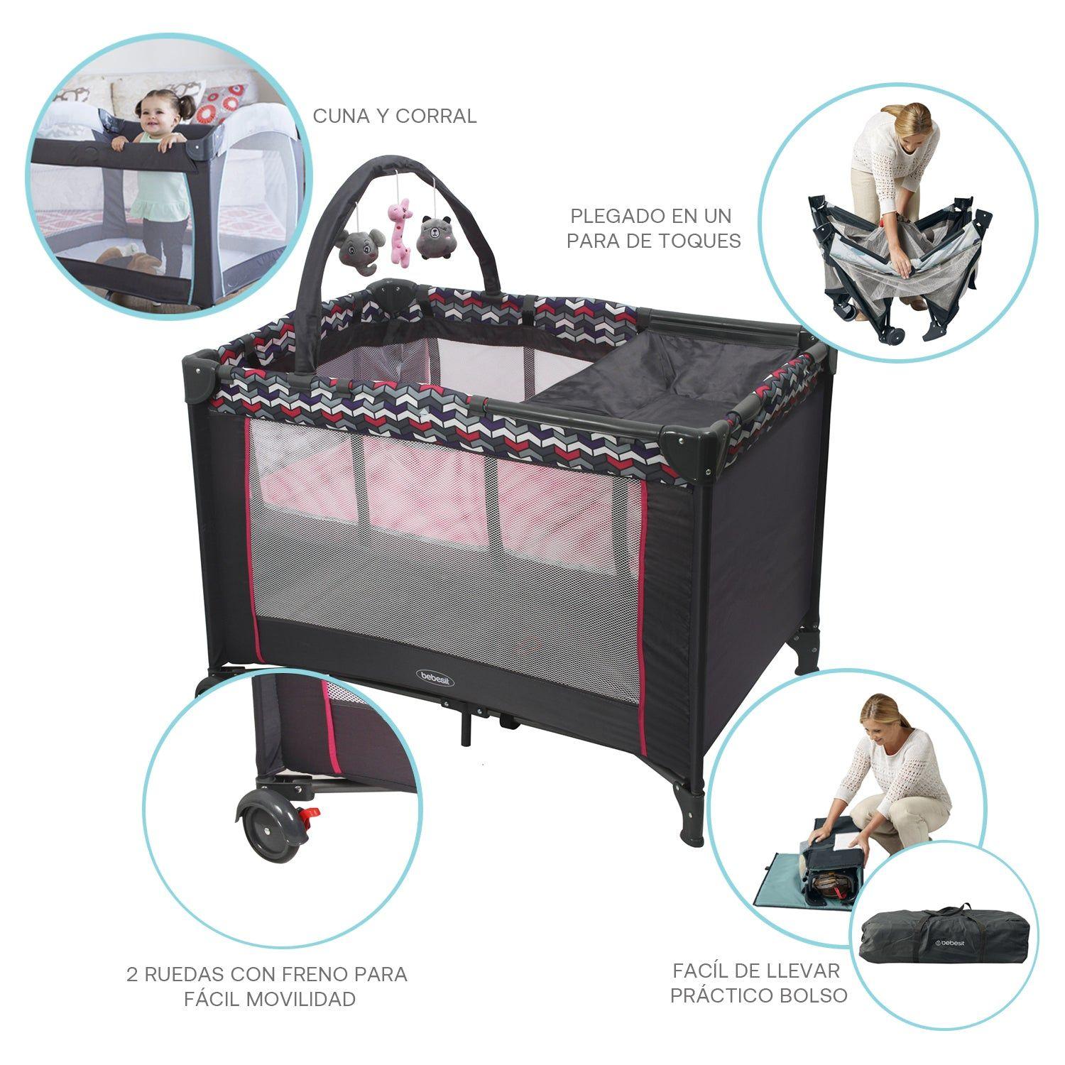 Cuna Pack and Play Sleep II Rosa Bebesit-4
