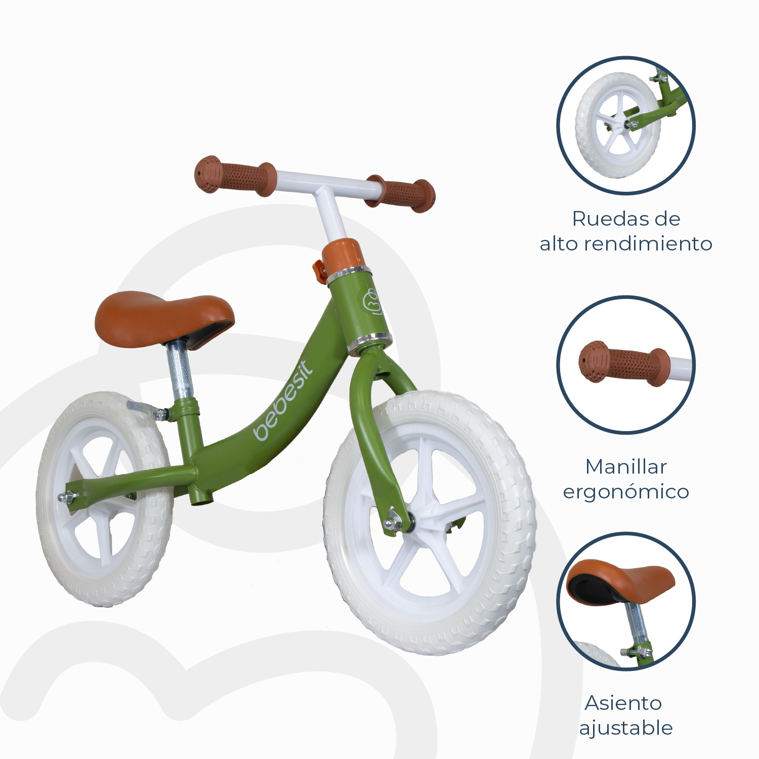 Bicicleta De Aprendizaje Ride Verde Bebesit-5