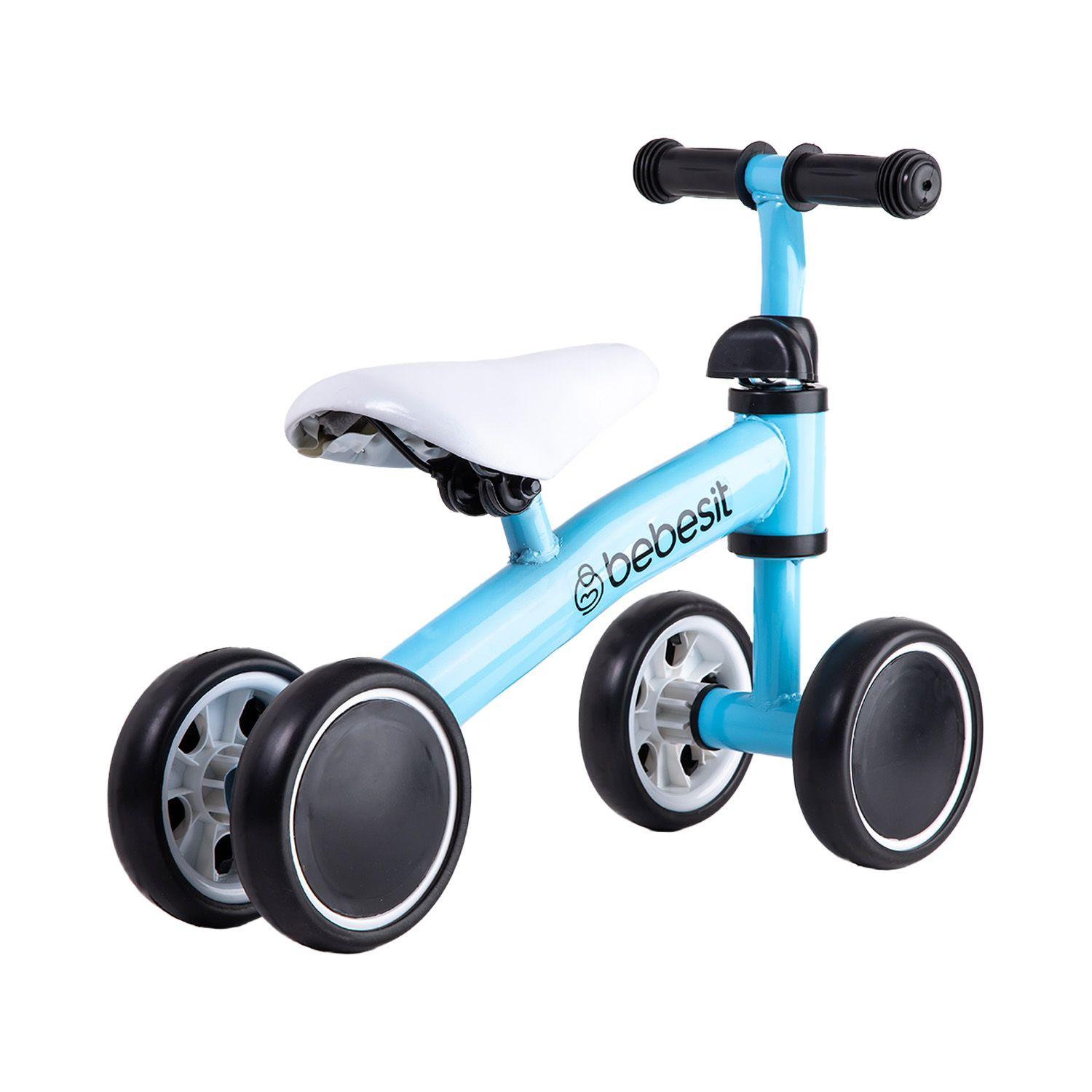 Triciclo Correpasillos Aprendizaje 4 Ruedas XT02 Azul Bebesit-4