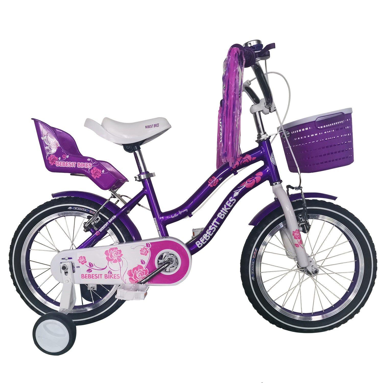 Bicicleta Infantil Queen Aro 16 Morada Bebesit-7