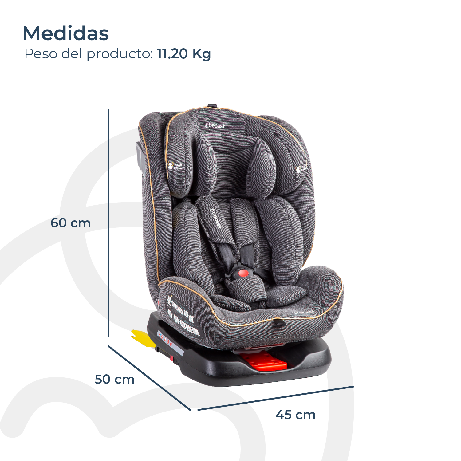 Silla de Auto Convertible Supra 360° Gris-7