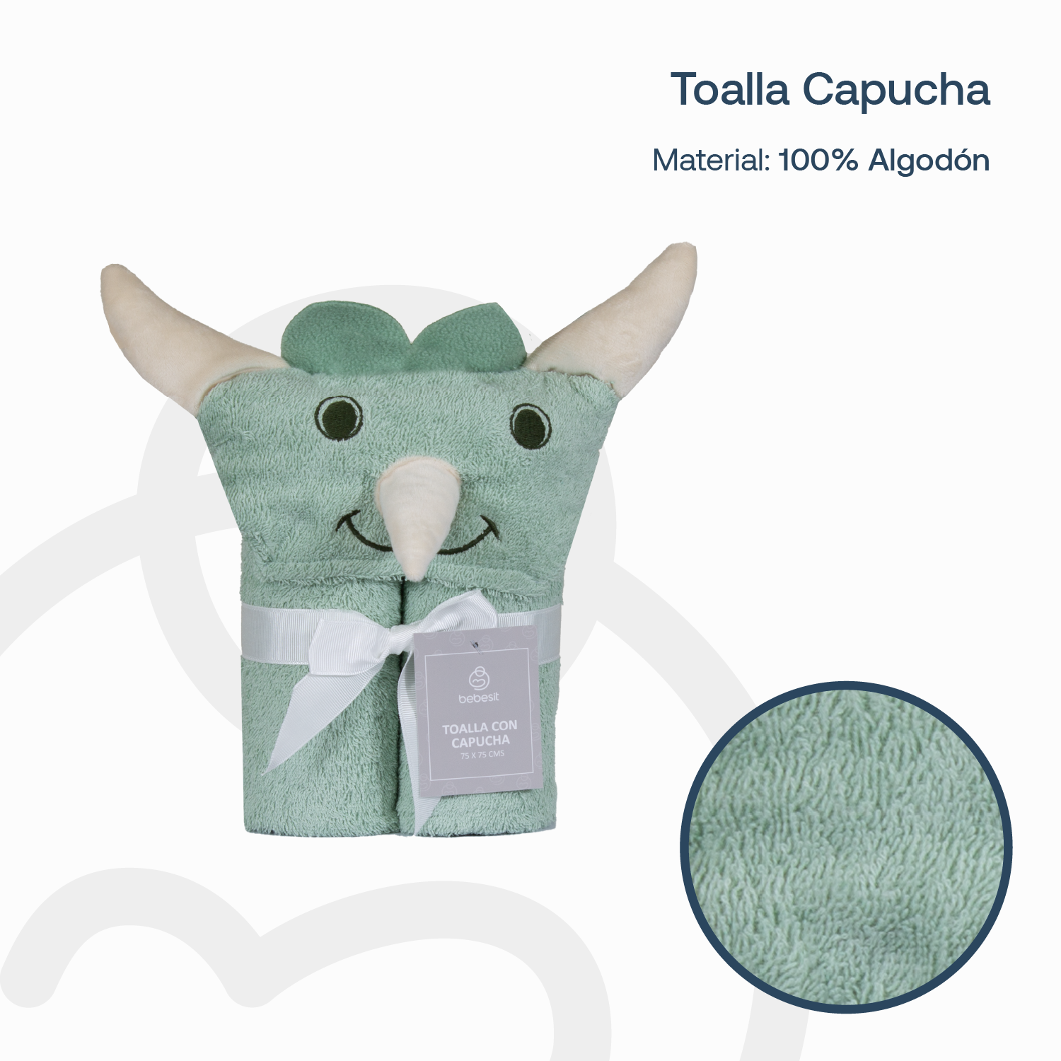 Toalla Capucha Dinosaurio Bebesit-5
