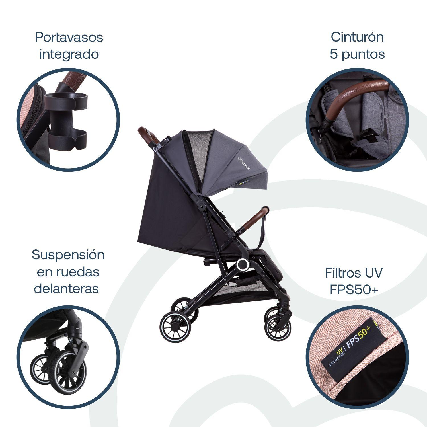 Coche Maleta Compacto Travel System Soho Gris Bebesit-2