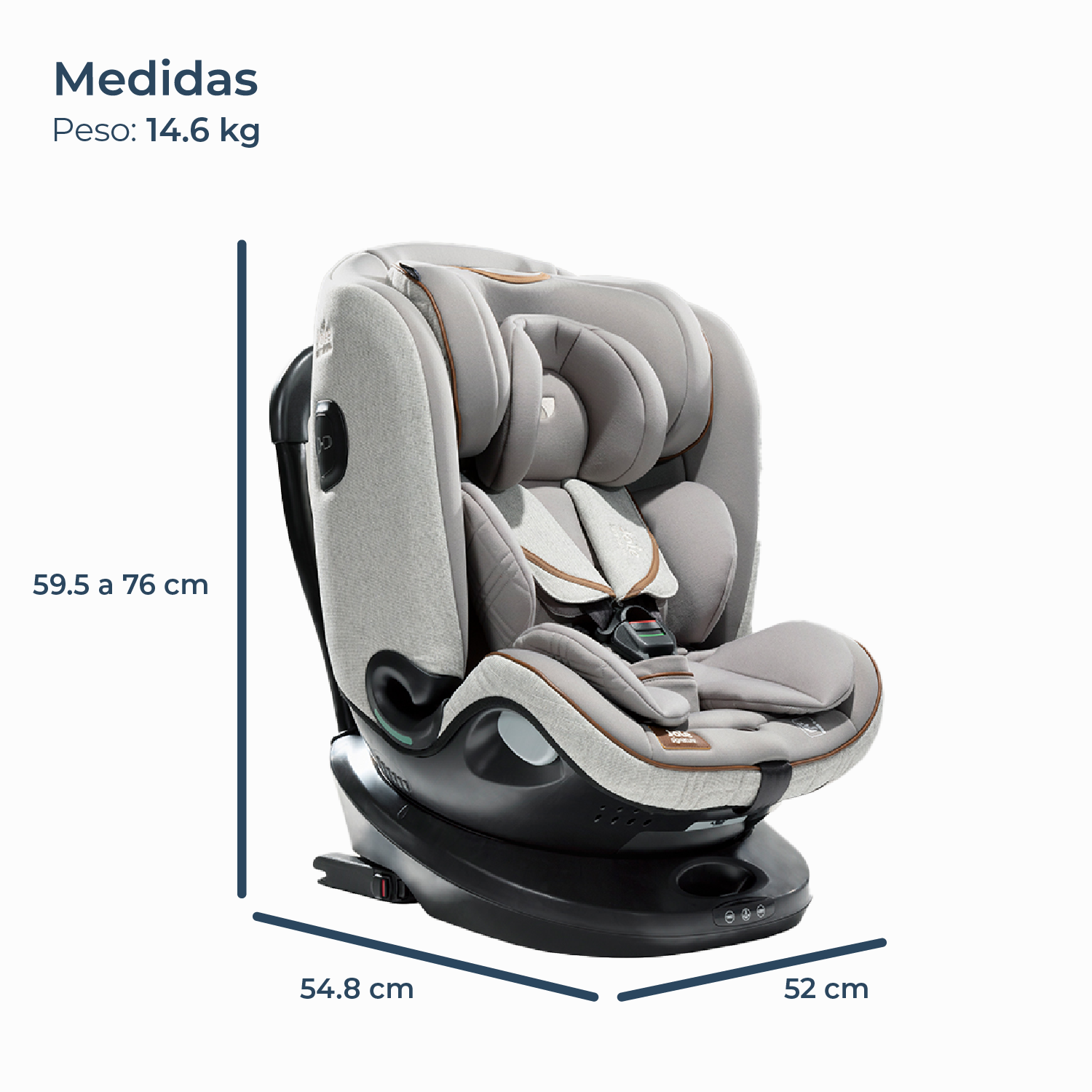 Silla de auto Convertible I-Spin Grow Oyster-4