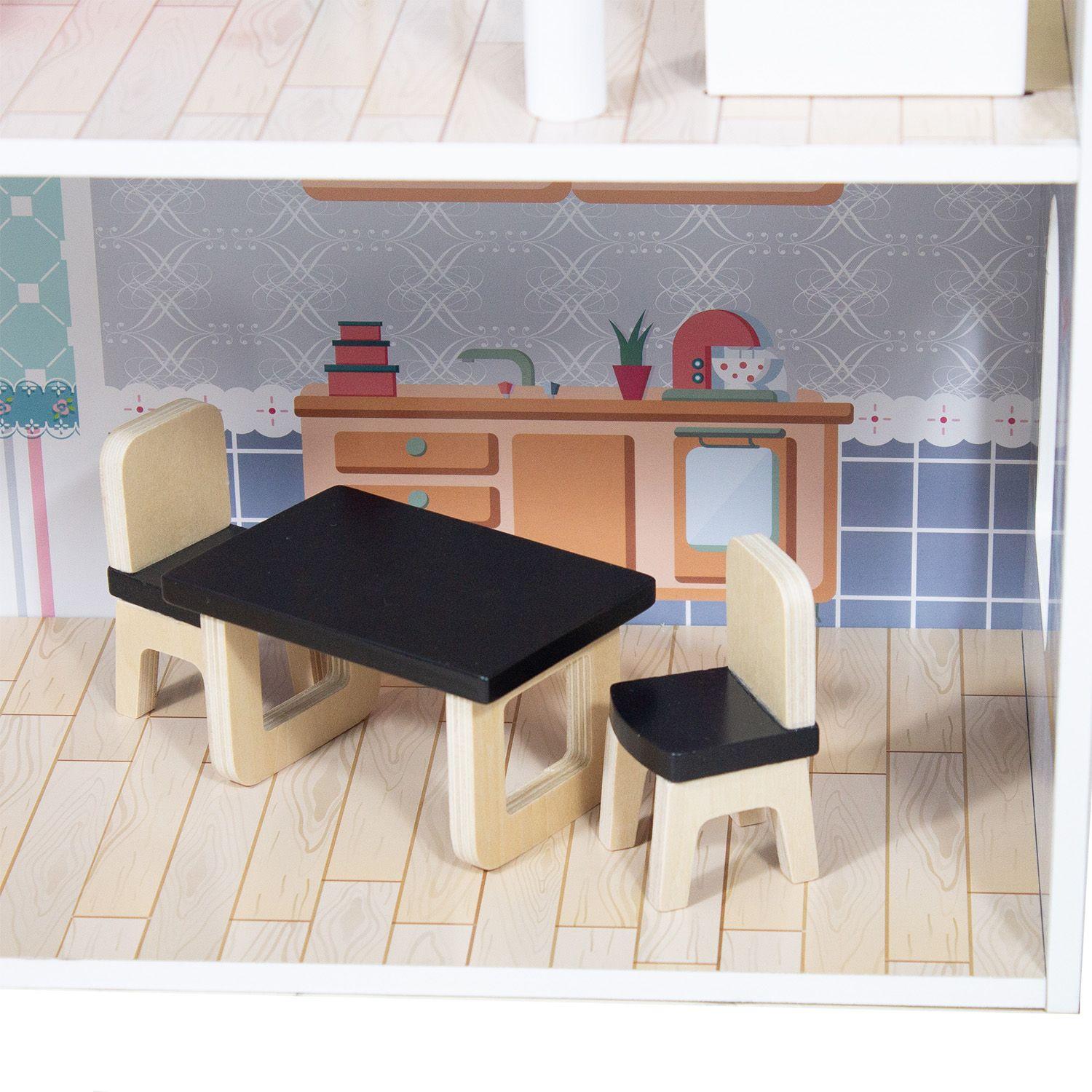 Casa de Muñecas + Muebles Madera Montessori Princesas-2
