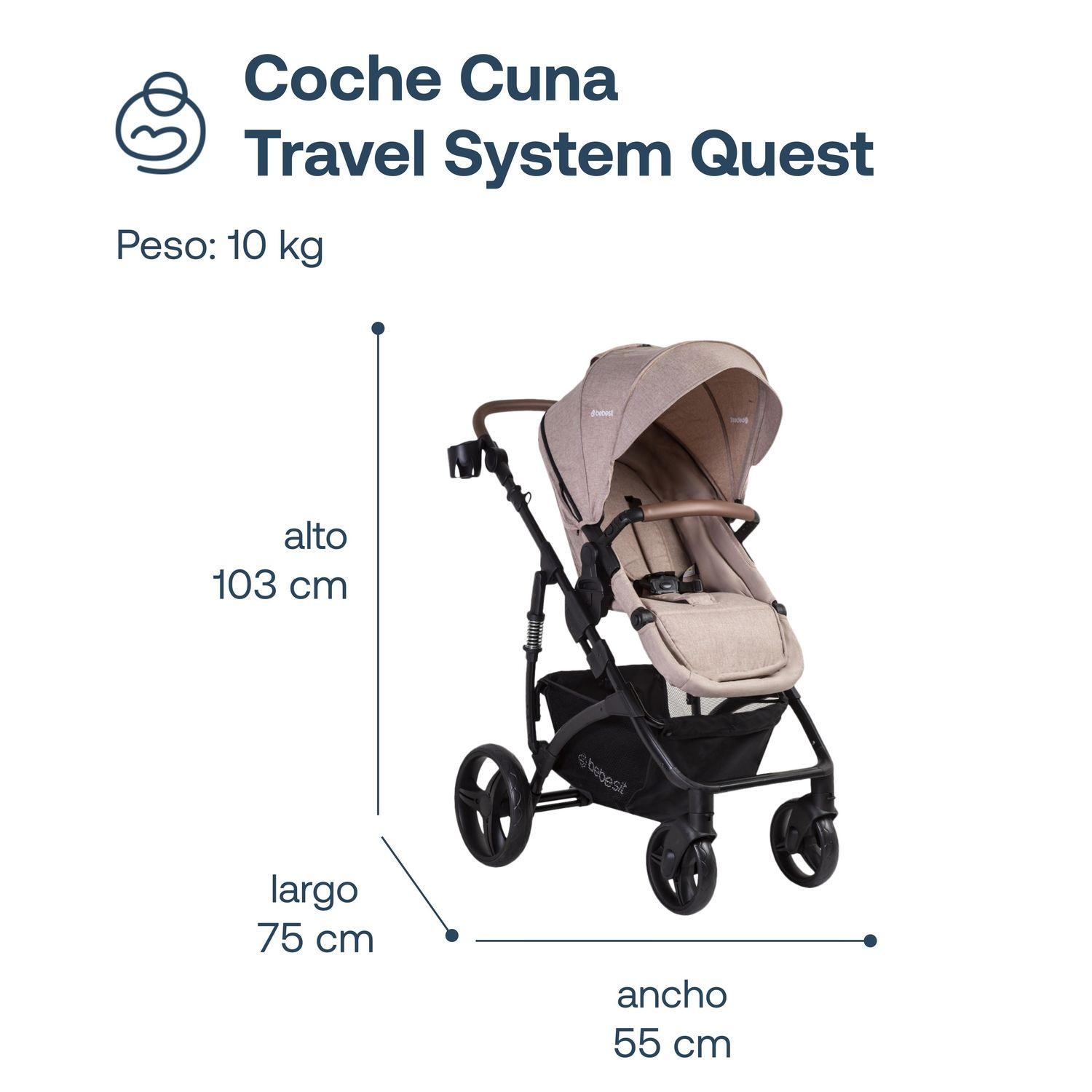 Coche Cuna Travel System Quest LX Beige Bebesit-7