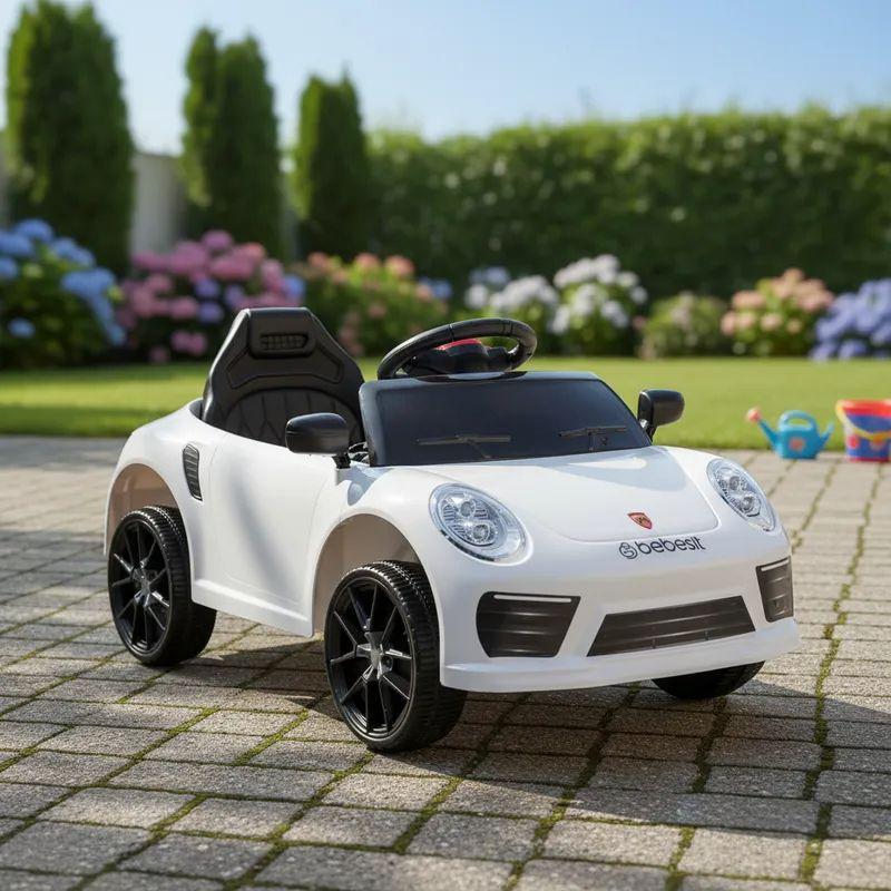 Auto Deportivo Eléctrico Race Blanco Bebesit-1