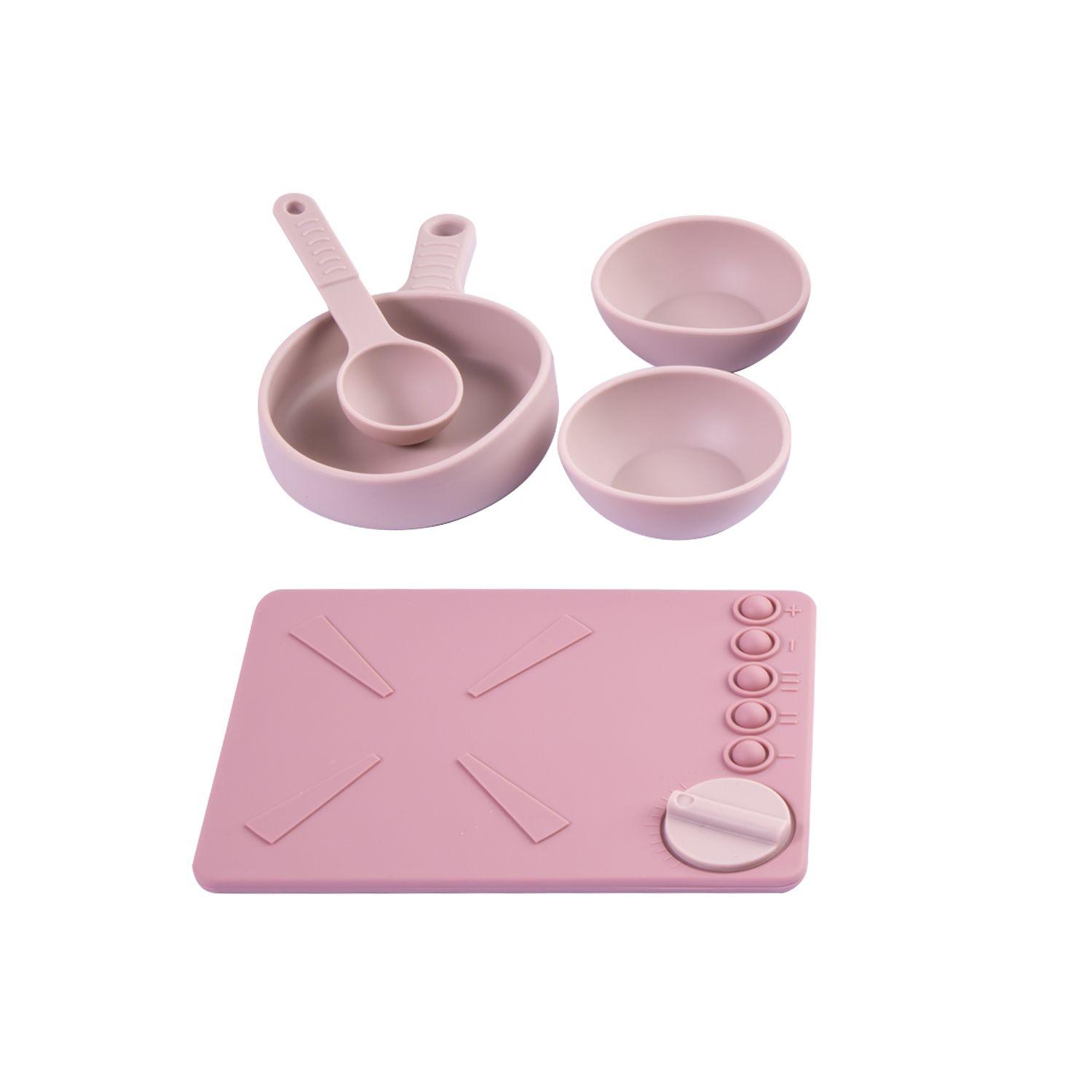 Cocina de Juguete Montessori Silicona Rosada-2