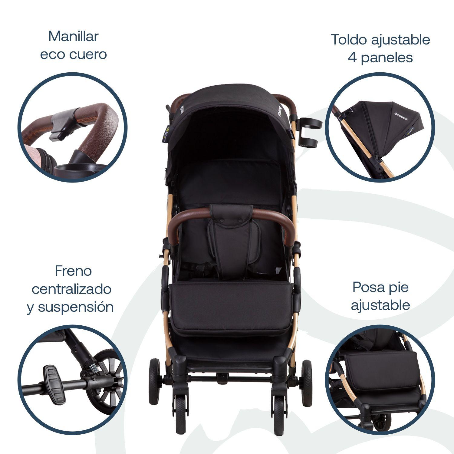 Coche Maleta UltraCompacto Paseo Micro SX Negro Bebesit-7