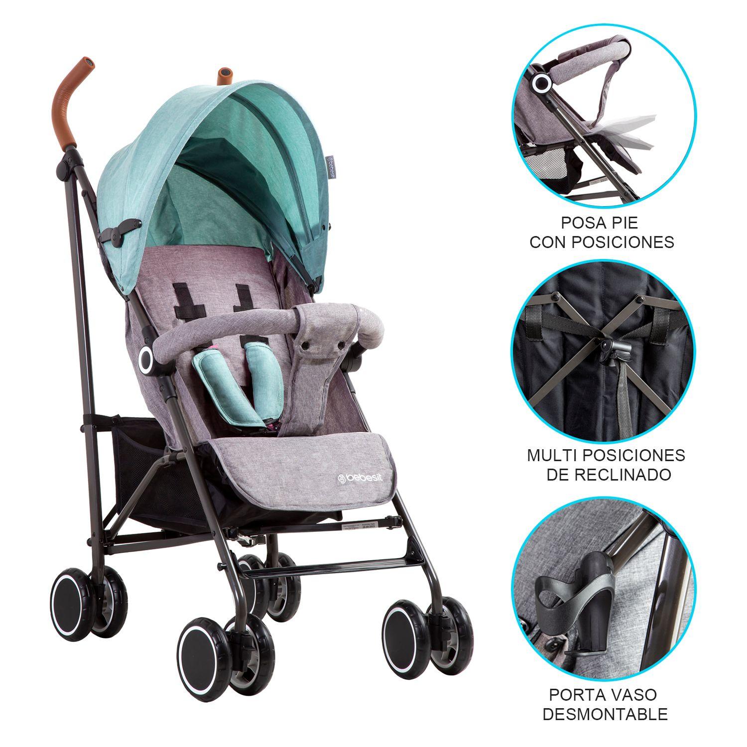 Coche paragua Clap Melange Bebesit - Verde-8