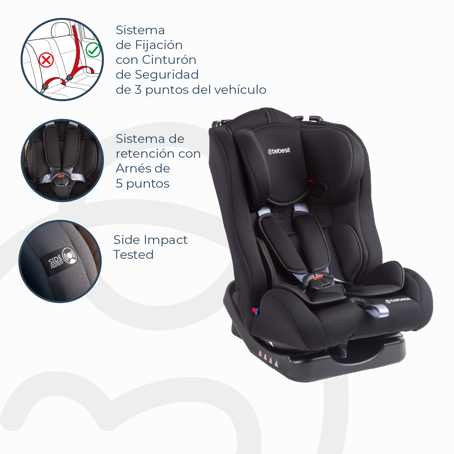 Silla de Auto Bebesit Orbit Negra-3
