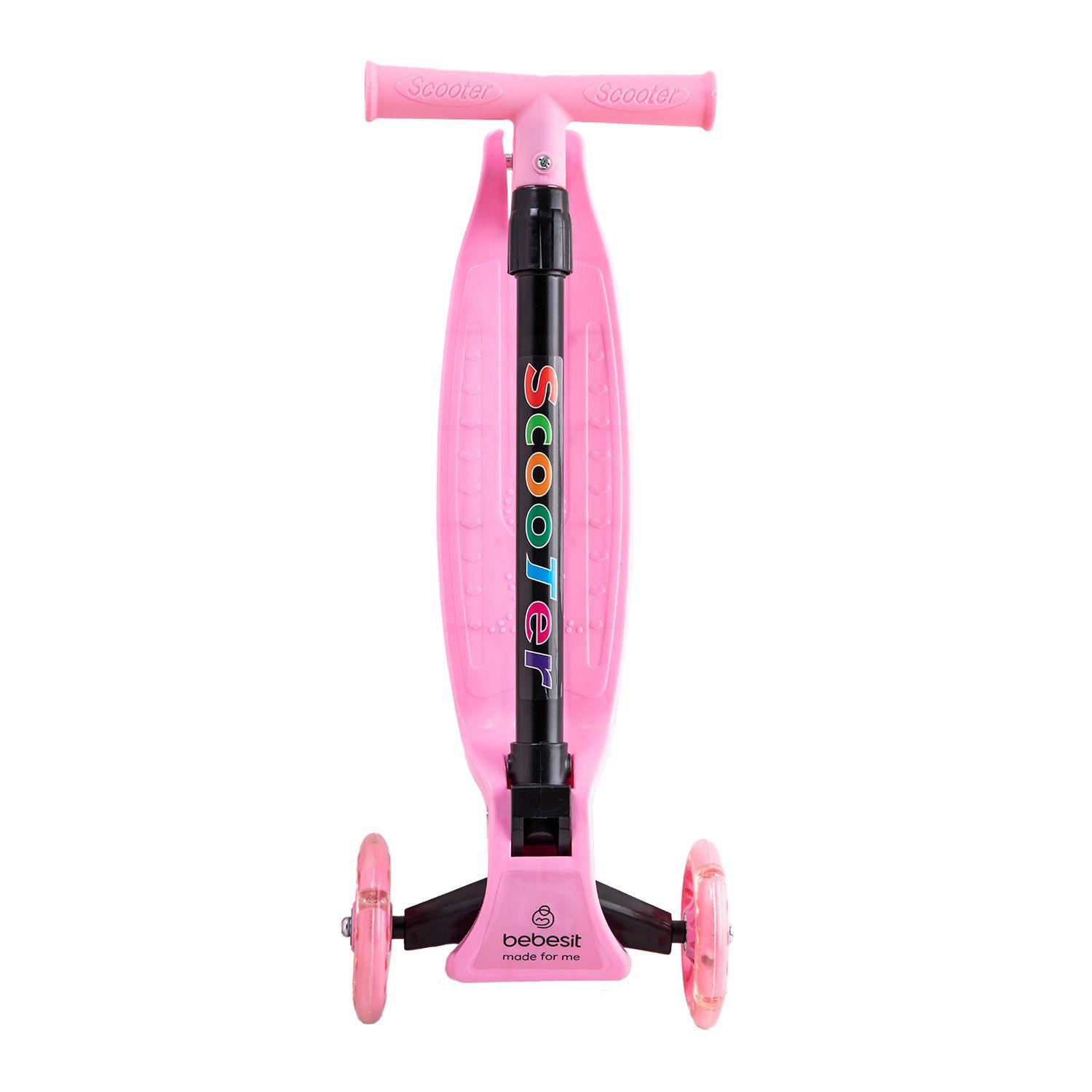 Scooter Monopatín 2 en 1 con Asiento Niña Plegable XT04 Rosa-6