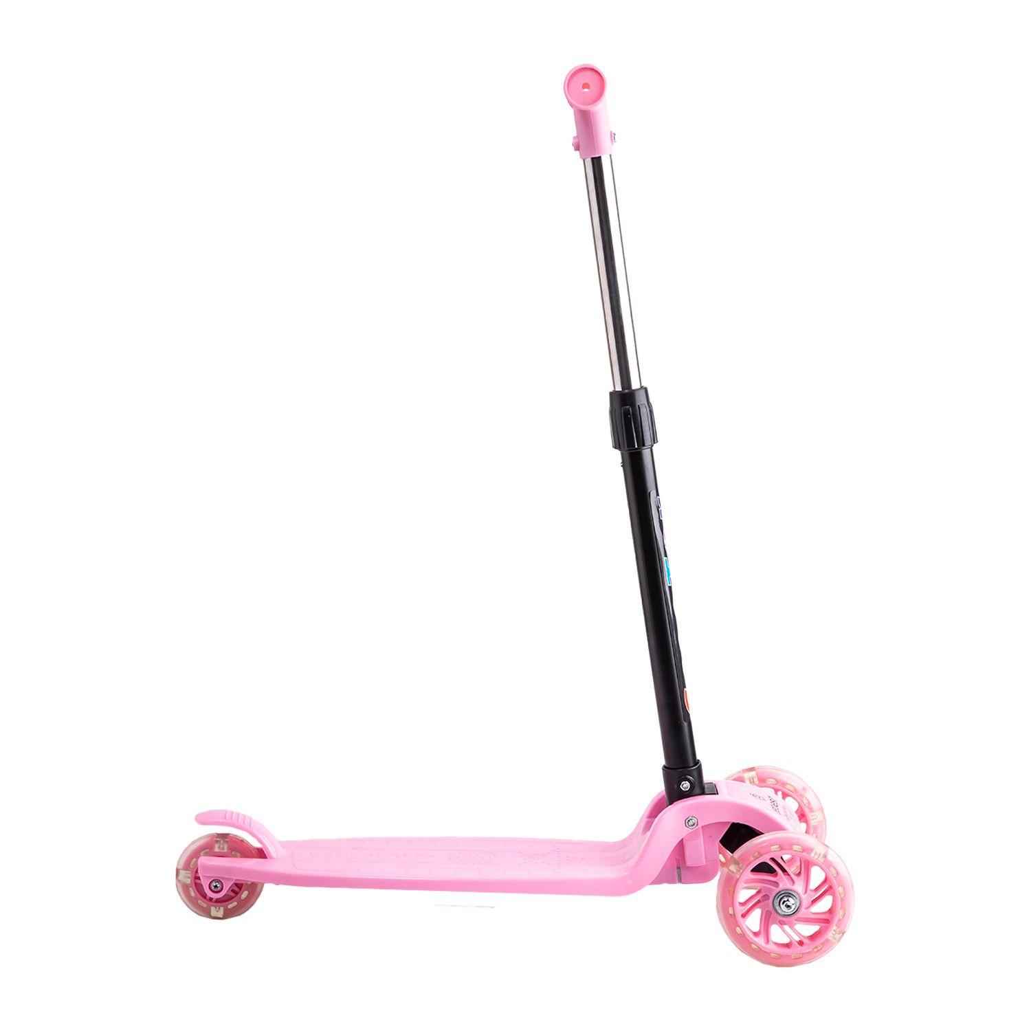 Scooter Monopatín 2 en 1 con Asiento Niña Plegable XT04 Rosa-3