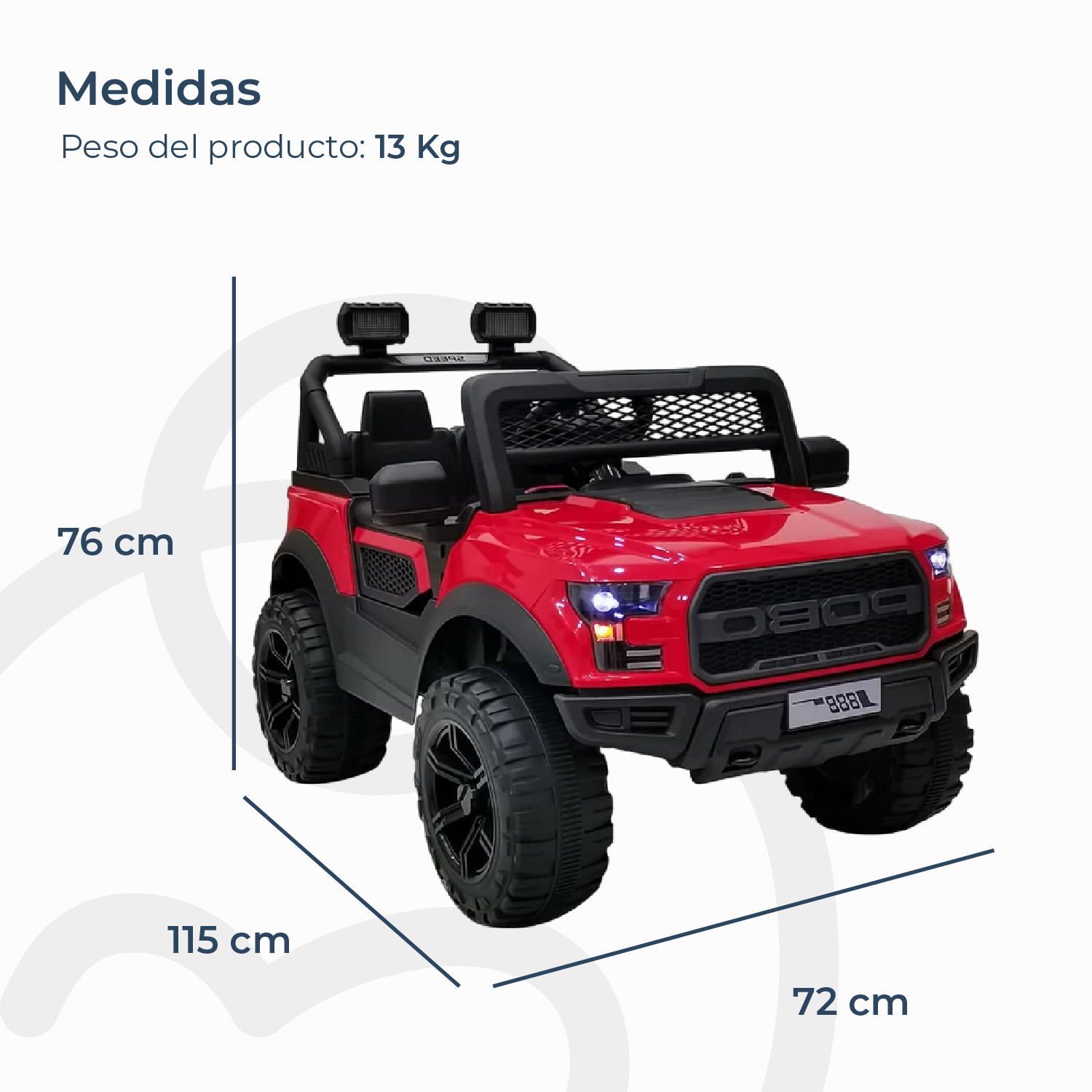 Camioneta Eléctrica FullExpedition Niños Niñas Infantil Rojo-5