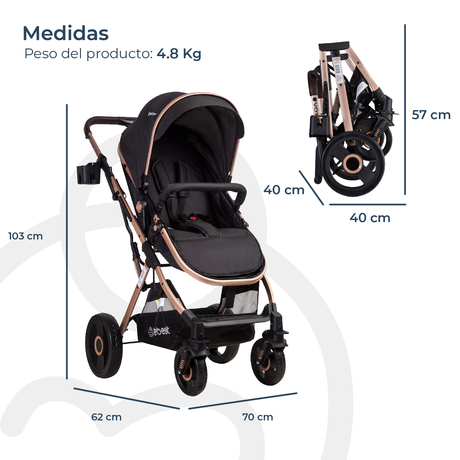 Coche Cuna Travel System Vox Gold Bebesit-7