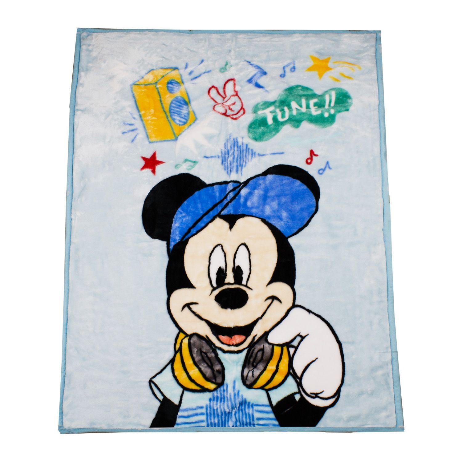 Frazada Ultra Soft Mickey Music 110x140cm Celeste Disney-1