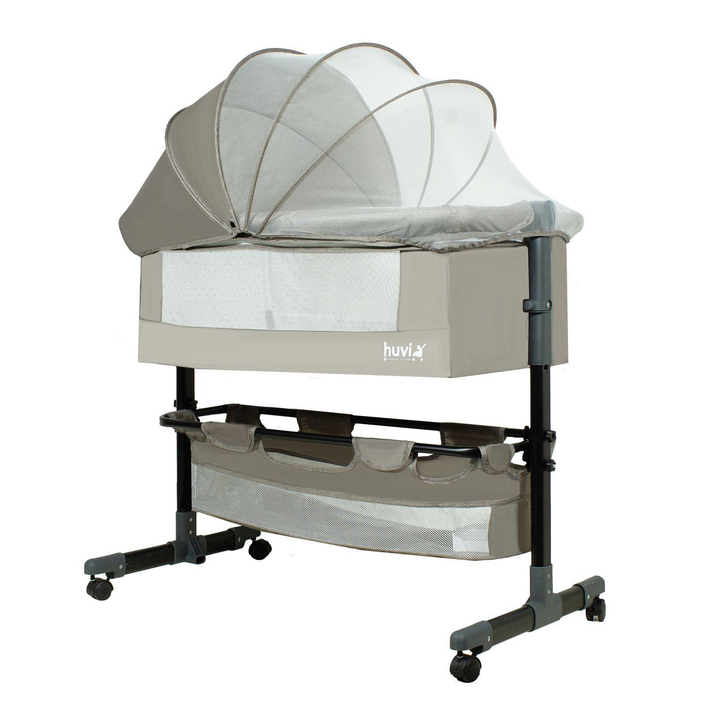 Cuna Colecho Cozy con Colchón Mosquitero Canasto Beige Huvi-0