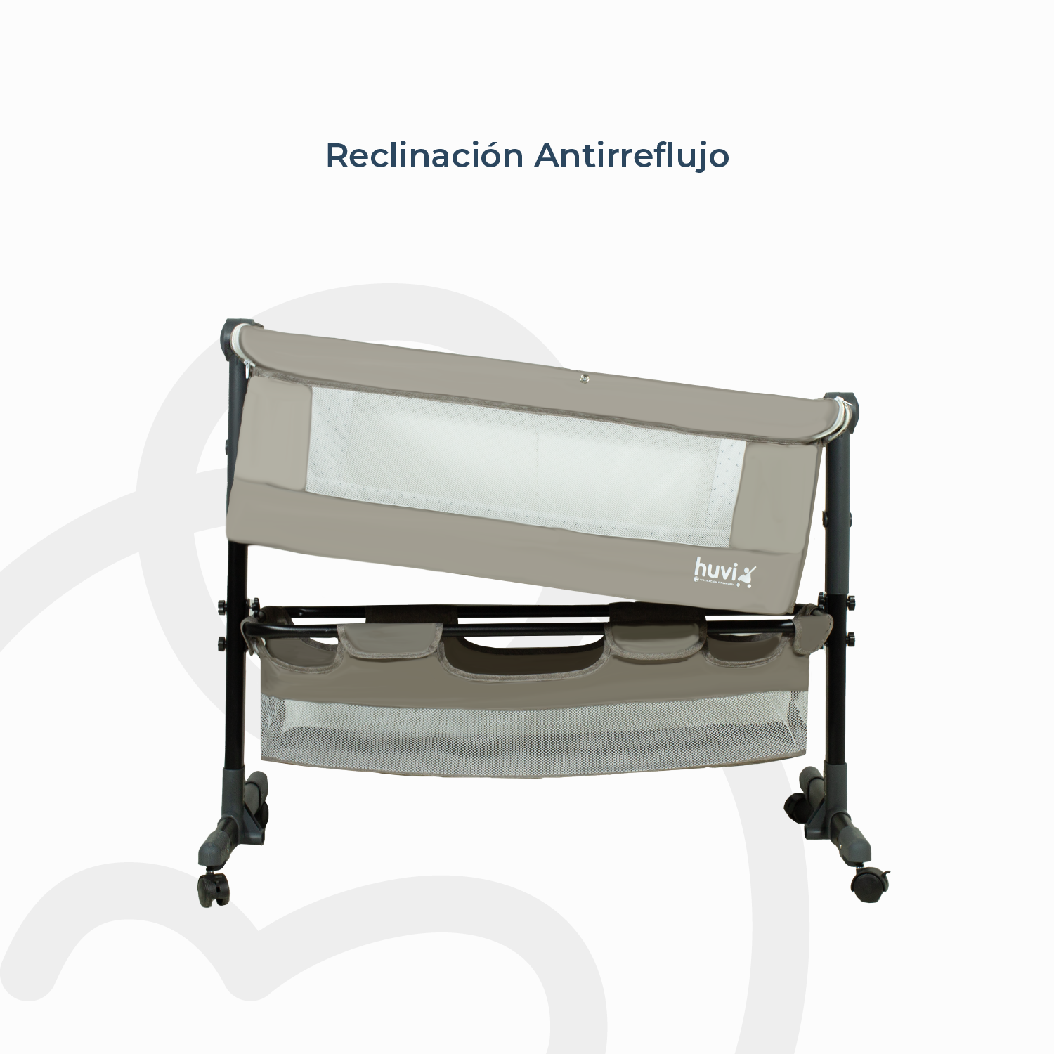 Cuna Colecho Cozy con Colchón Mosquitero Canasto Beige Huvi-5