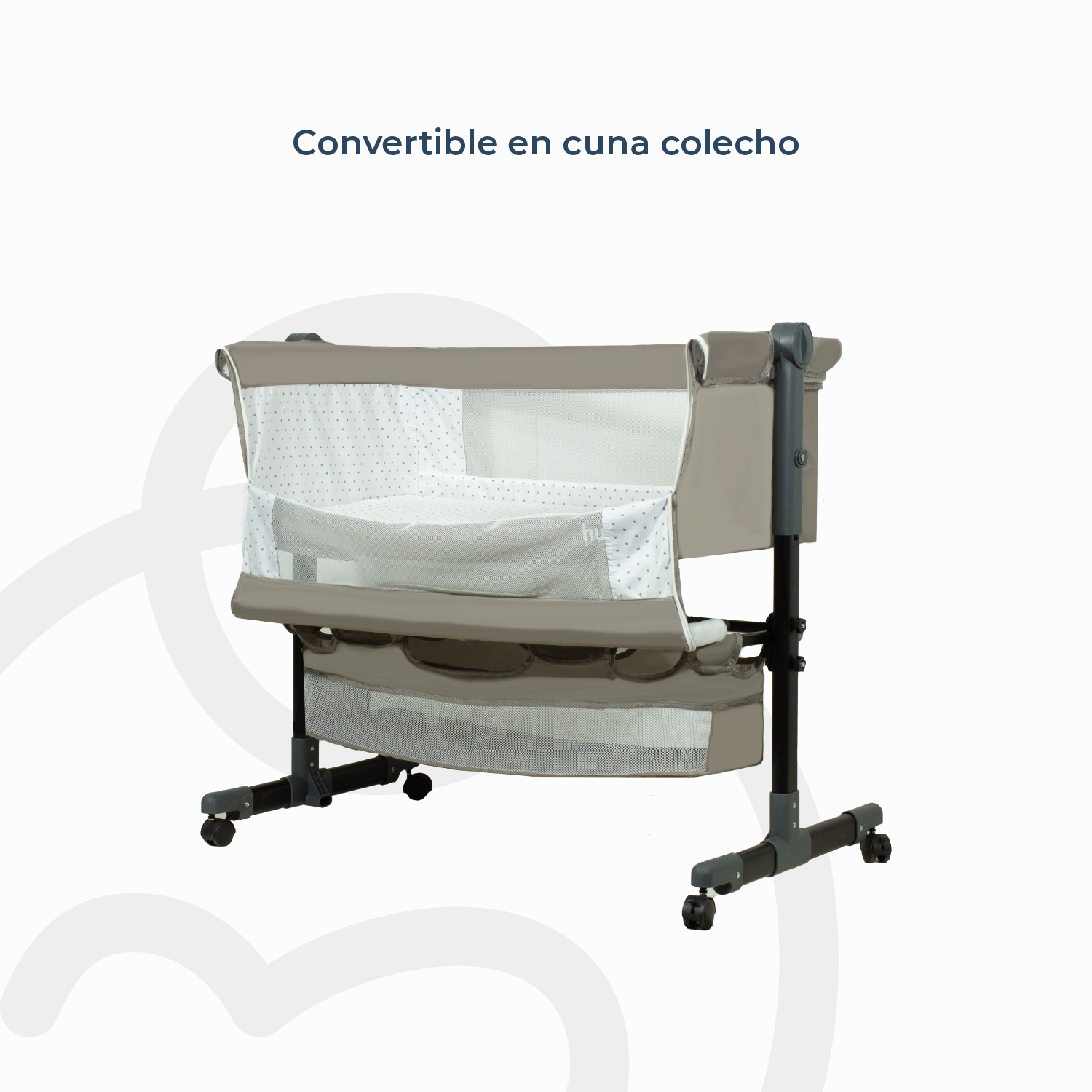 Cuna Colecho Cozy con Colchón Mosquitero Canasto Beige Huvi-7