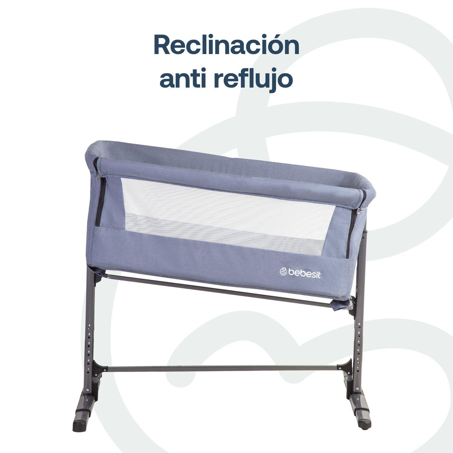 Cuna Colecho con Mosquitero MySide LX Azul Bebesit-4