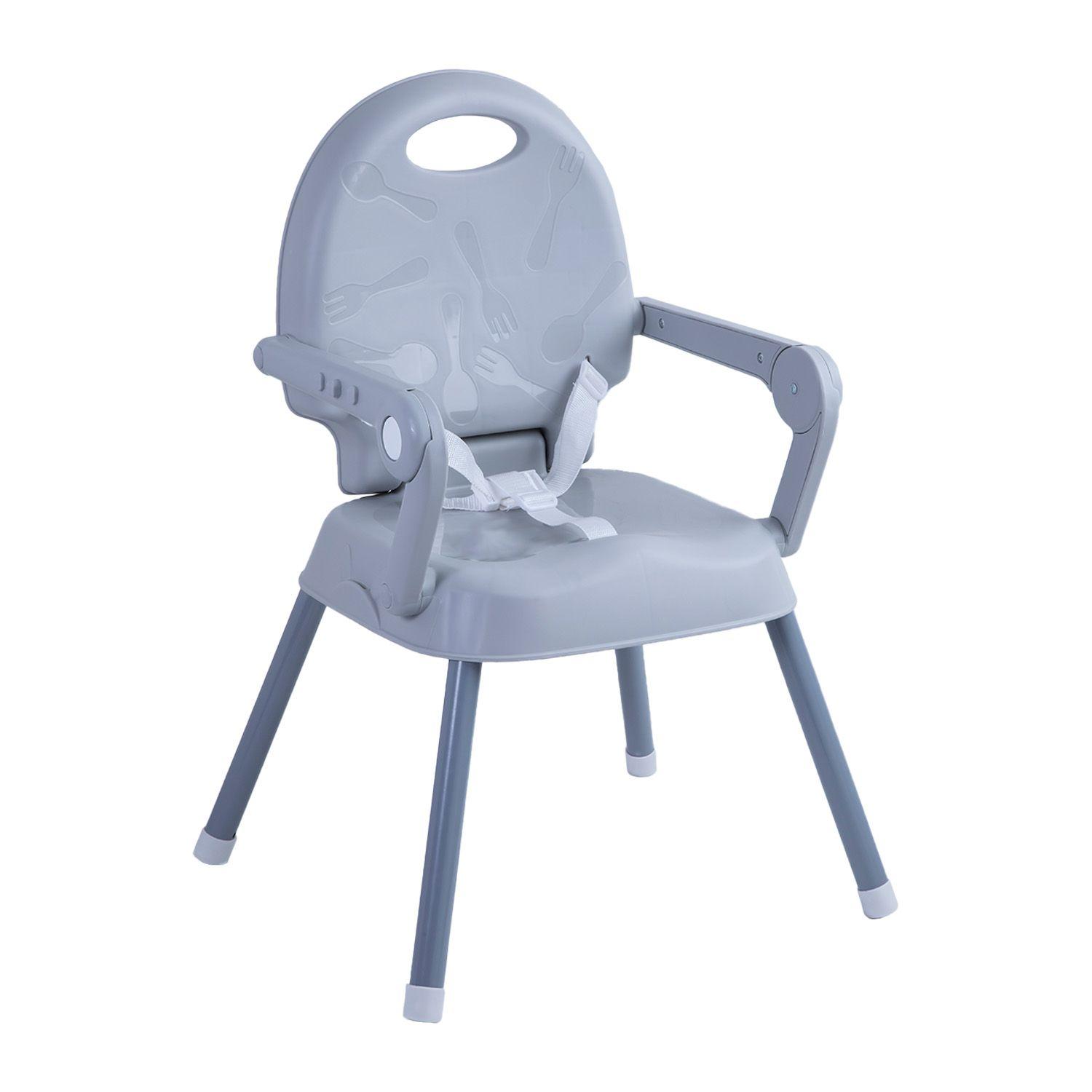 Silla de Comer Plegable Portatil Bebe Niño Fold Gris-2