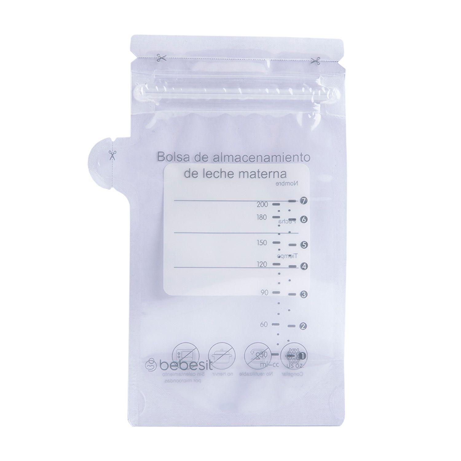 Pack 30 Bolsas Para almacenar Leche Materna 200 Ml Bebesit-4