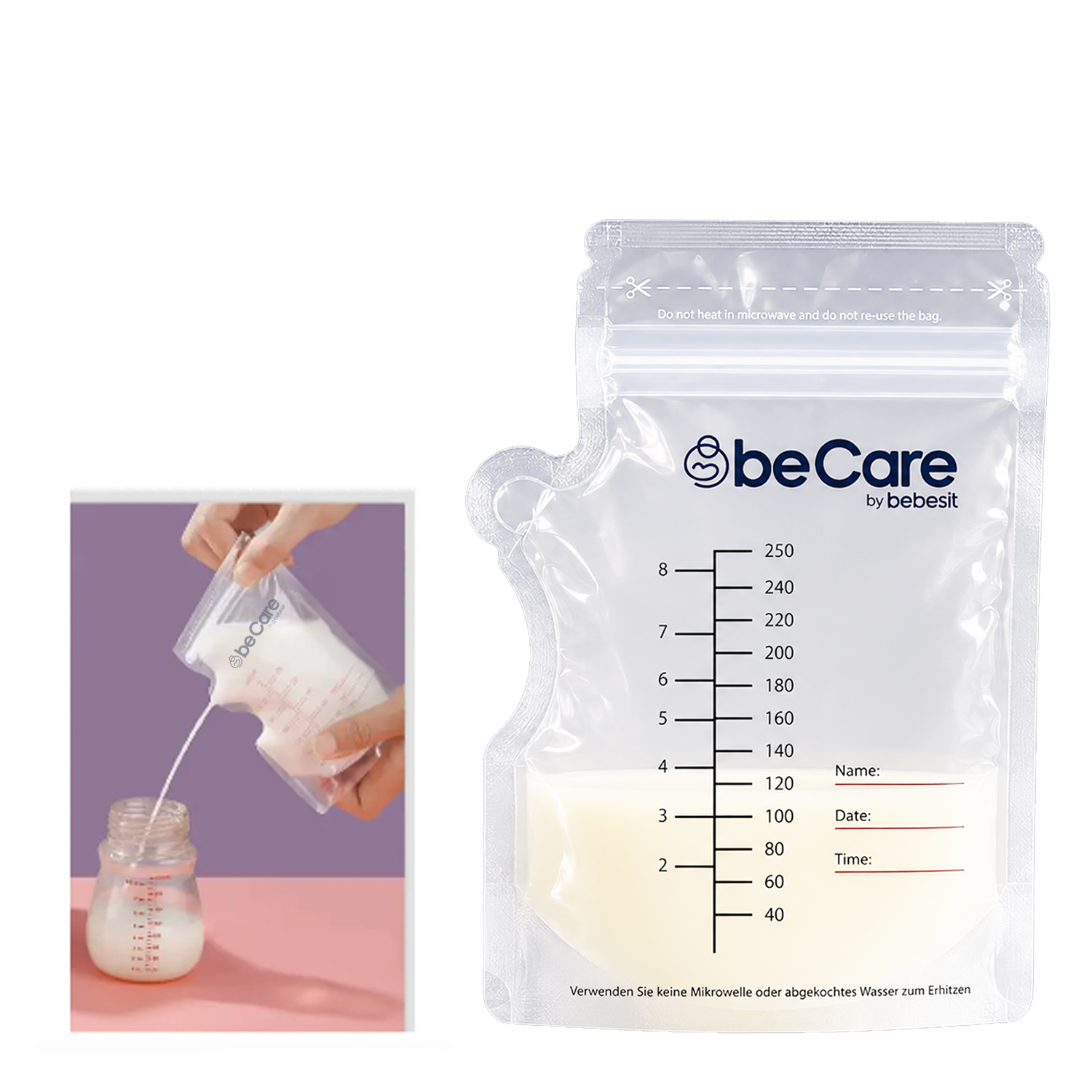 Pack 30 Bolsas Para almacenar Leche Materna 200 Ml Bebesit-7