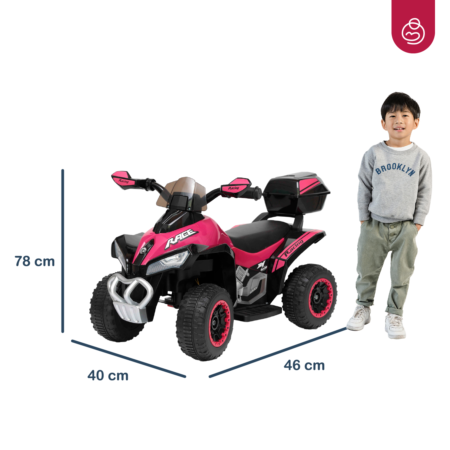 Cuadrimoto a Batería Quad Lx Rosa Bebesit-6
