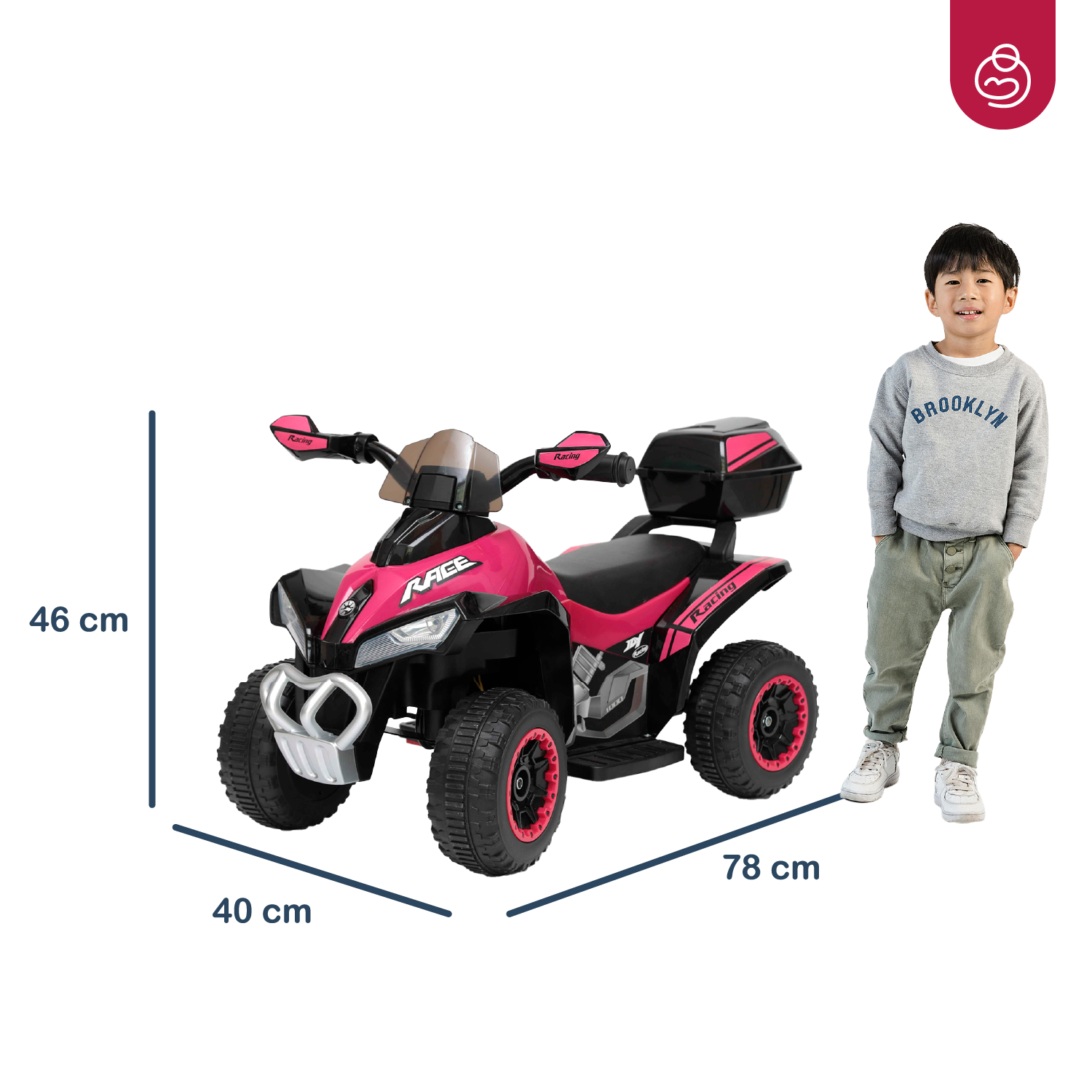 Cuatrimoto a Batería Quad Lx Rosa Bebesit-8