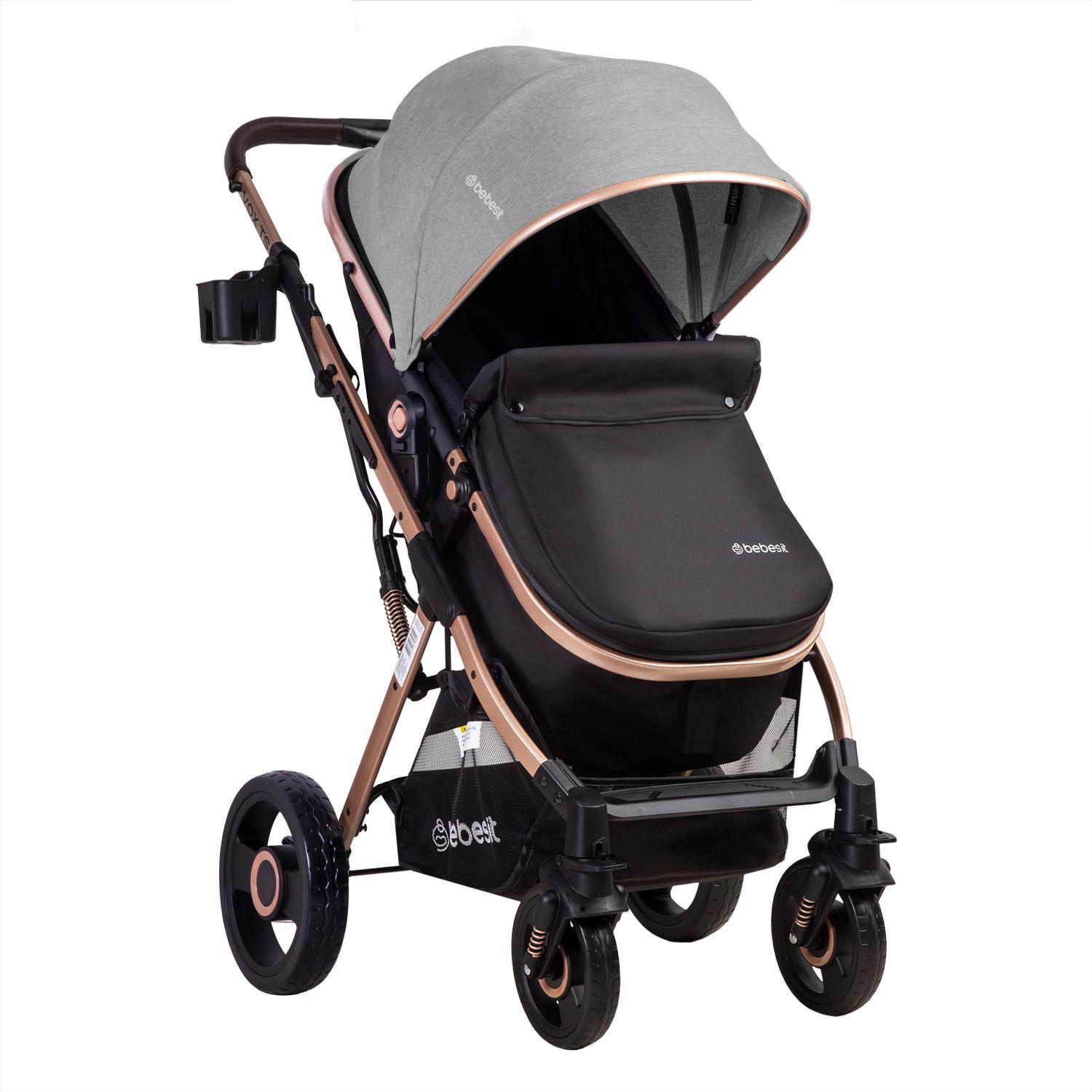 Coche Cuna Paseo Vox Gold Gris Bebesit-2