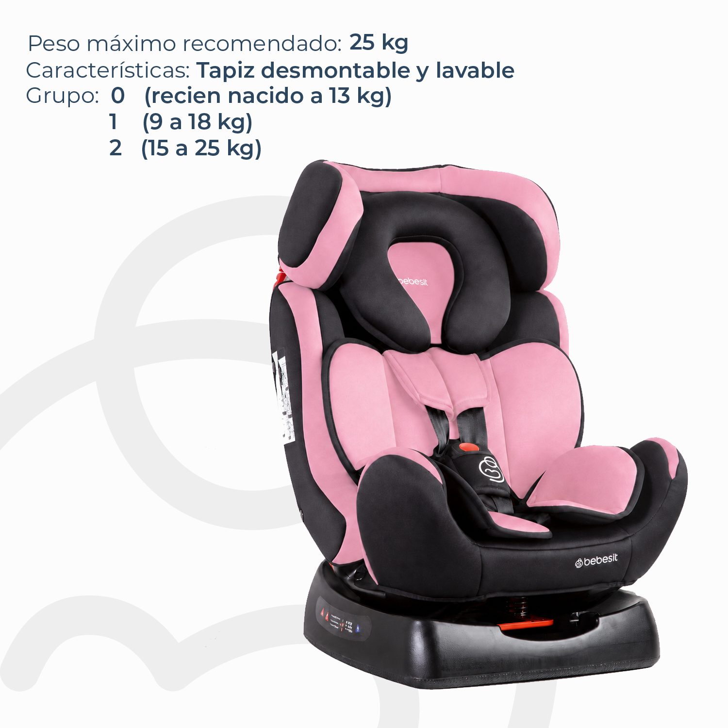 Silla de Auto Orbit Lx Rosada Bebesit-4