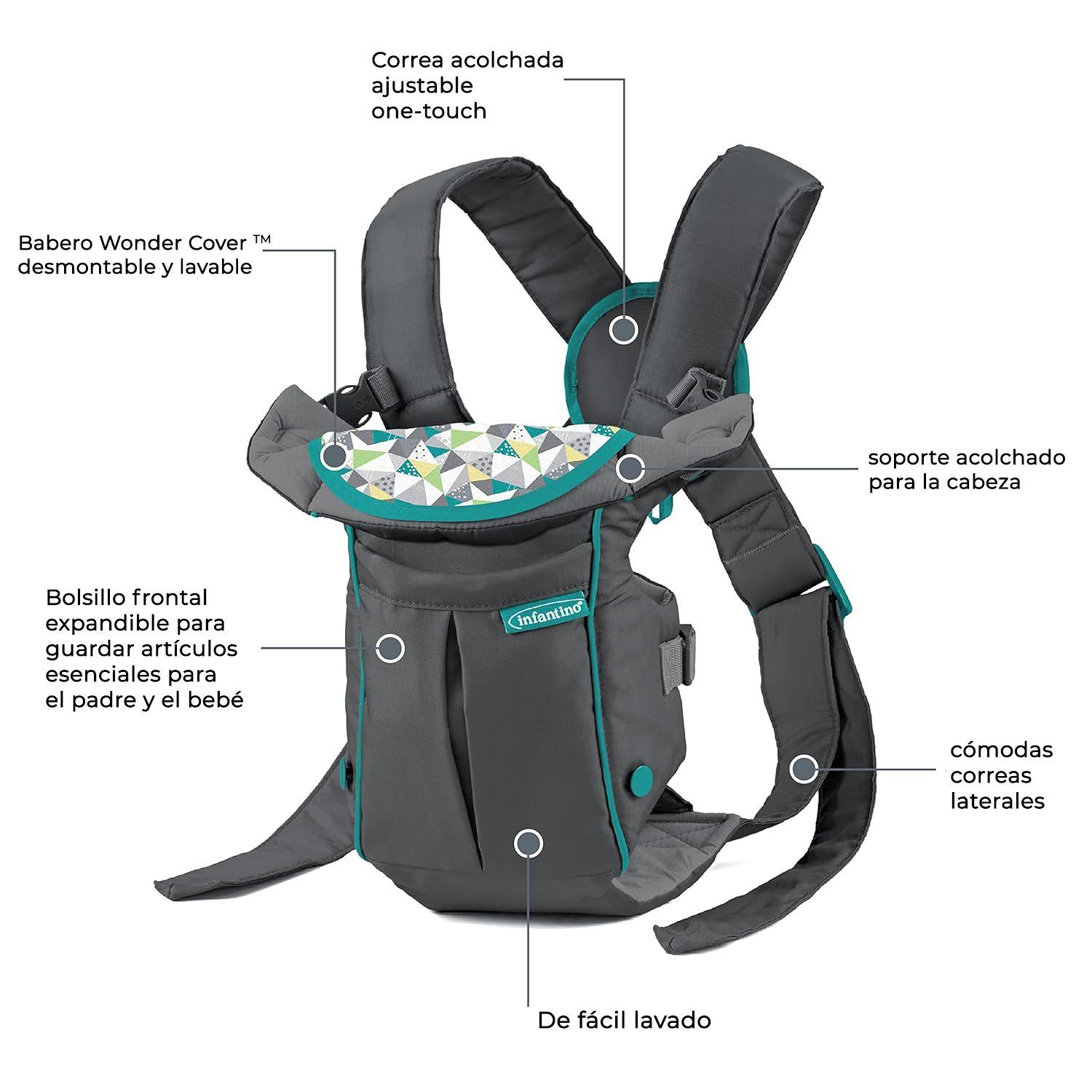 Portabebés Swift Classic con Bolsillo Gris Infantino-4