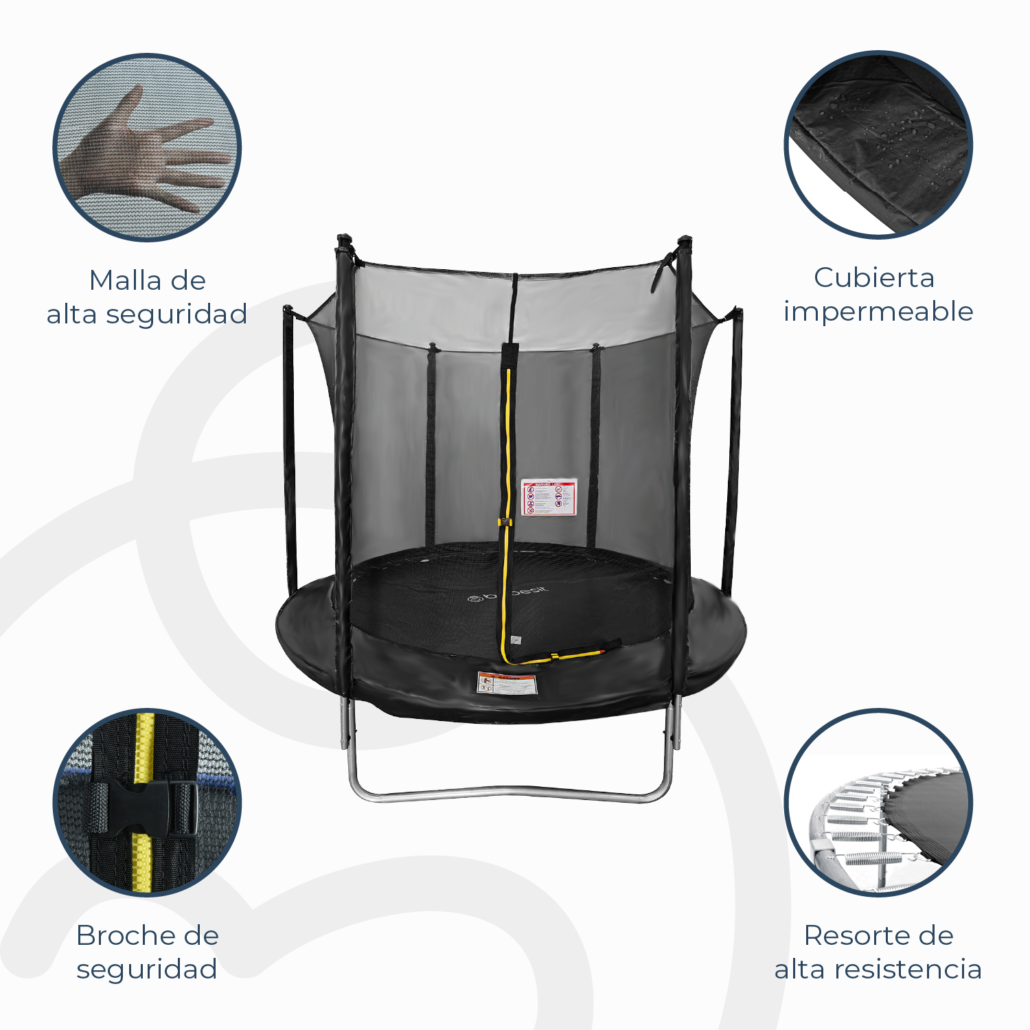 Cama Elástica Trampolín 2,4 mt + Escalera y Malla Seguridad-4