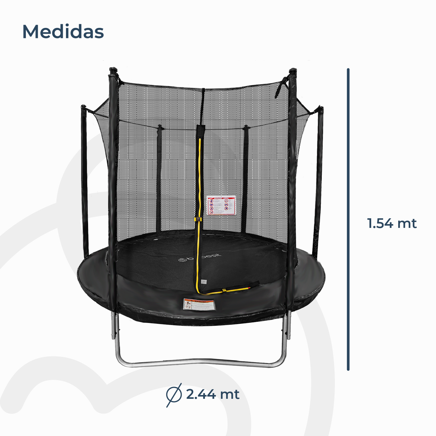 Cama Elástica Trampolín 2,4 mt + Escalera y Malla Seguridad-5