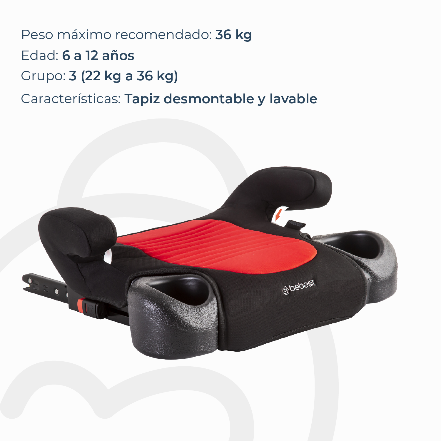 Alzador Isofix Rojo Bebesit-2
