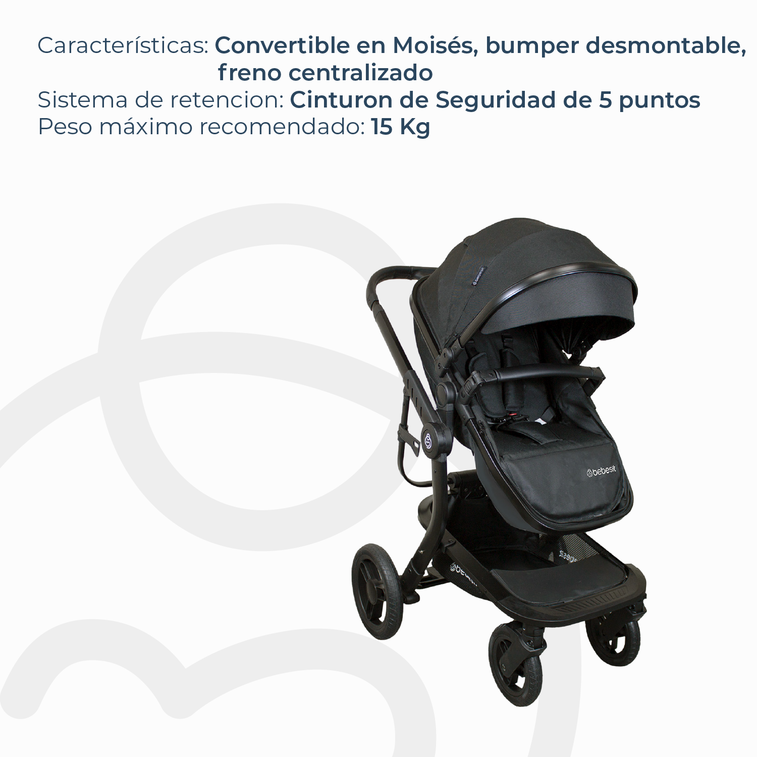 Coche Travel System Taurus Negro-4