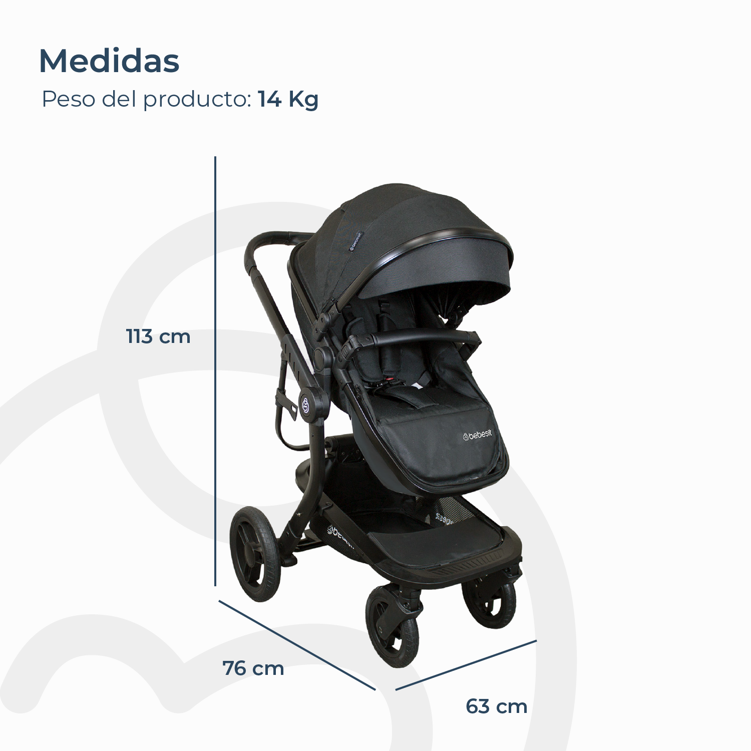 Coche Travel System Taurus Negro-6