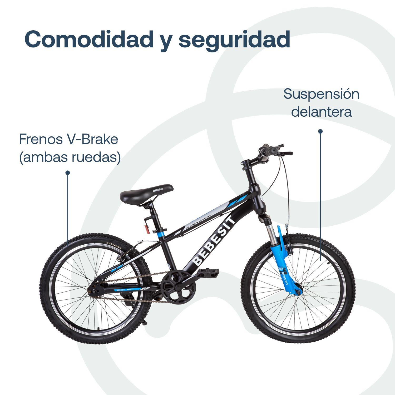 Bicicleta Kyson 20" Azul Cubre Cadena Niños 4-10 Años Bebesit-4