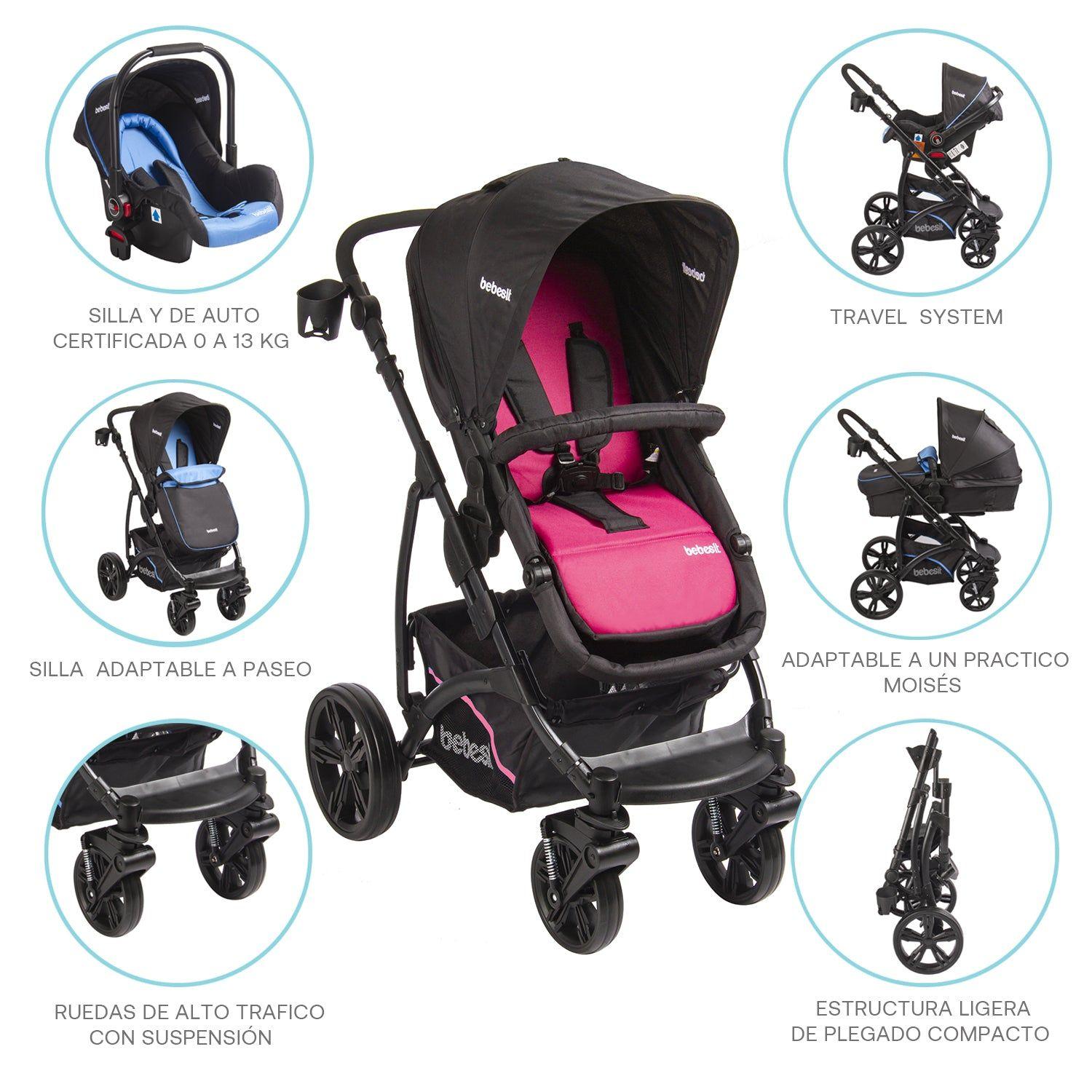 Coche Travel System Explorer Rosado-7