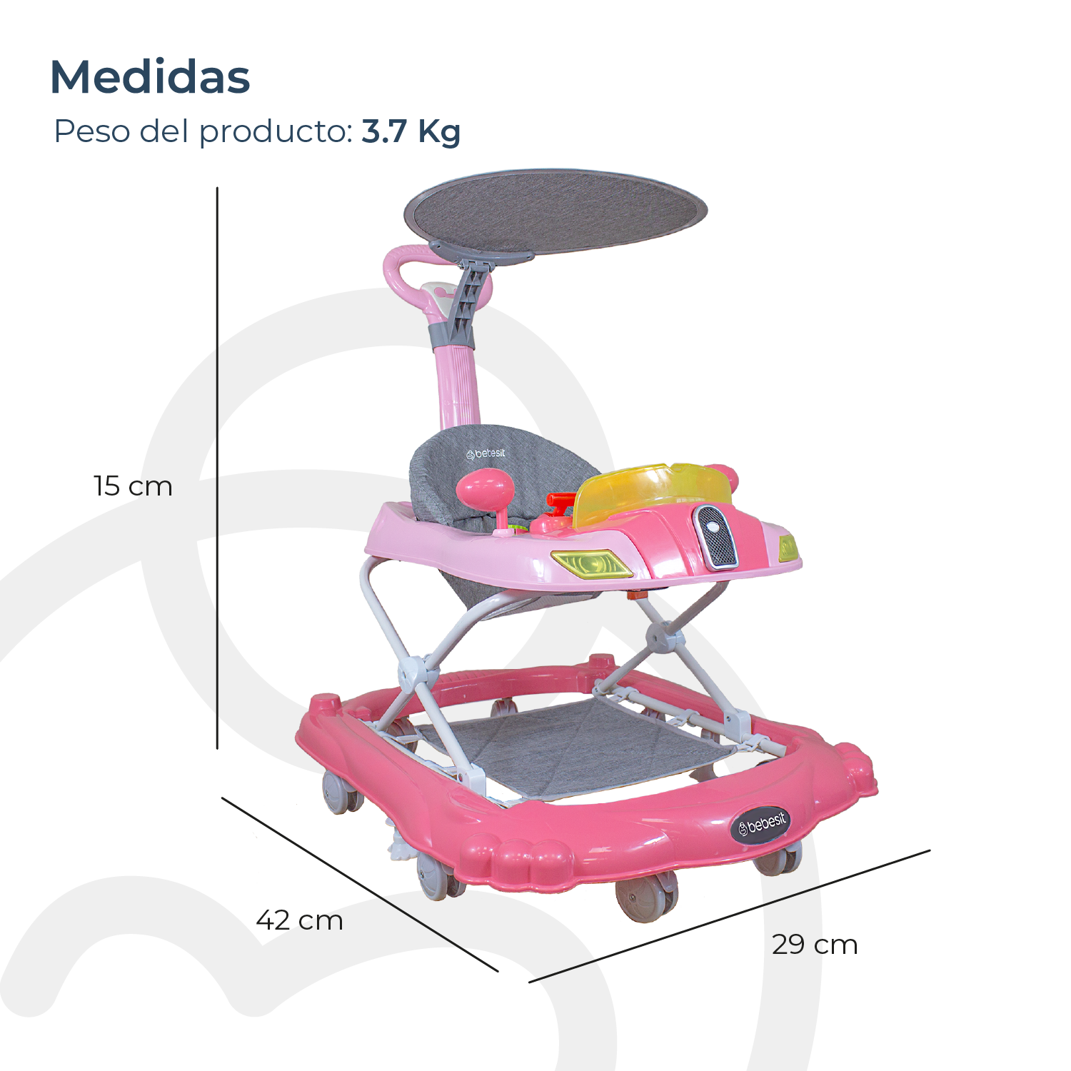 Andador 3 en 1 Discover & Play Rosado-7