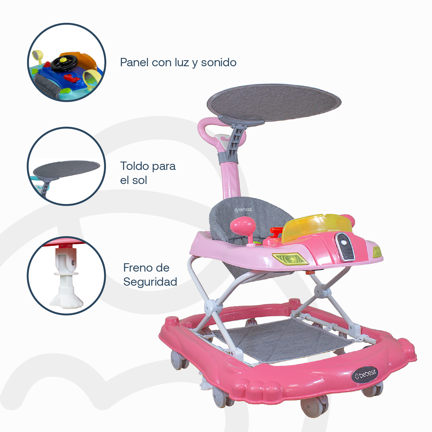 Andador 3 en 1 Discover & Play Rosado-5