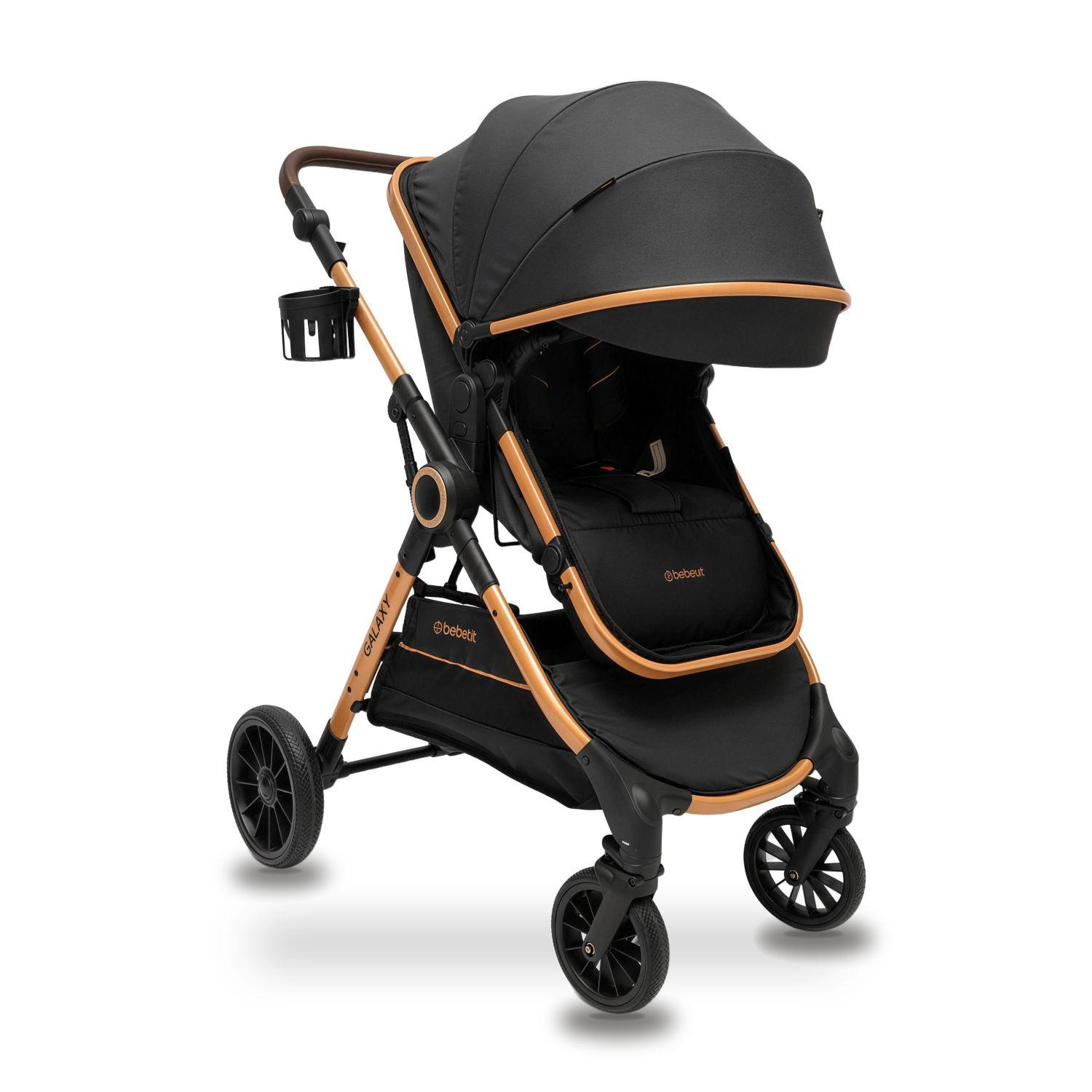 Coche Cuna Travel System Galaxy Isofix Gold Negro-2