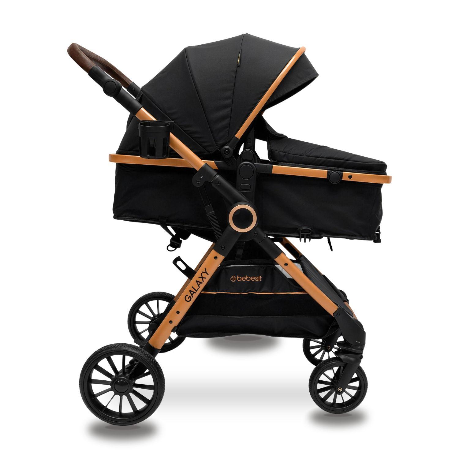 Coche Cuna Travel System Galaxy Isofix Gold Negro-4